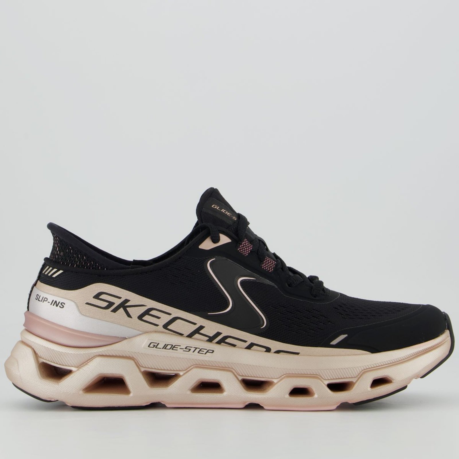 Tênis Skechers Glide-Step Altus Feminino Preto e Rosa