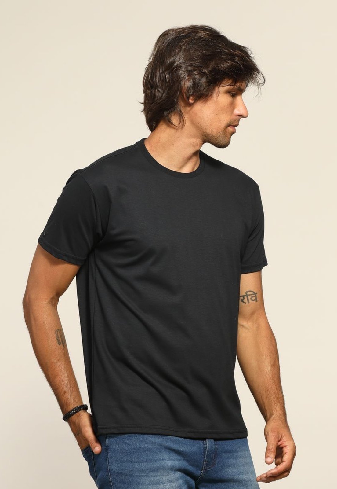 Vista 3 Camiseta Minimalista Masculina VLCS VLCS VIOLAÇÕES preto VLCS VIOLAÇÕES preto