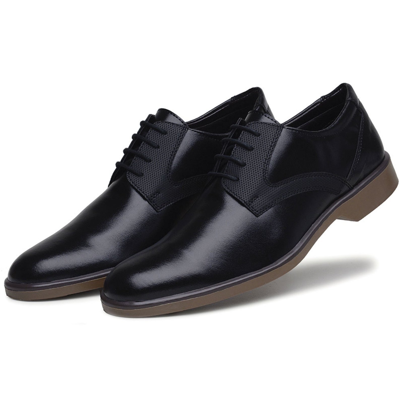 Sapato Social Casual Oxford com Cadarço Masculino Preto/Marrom