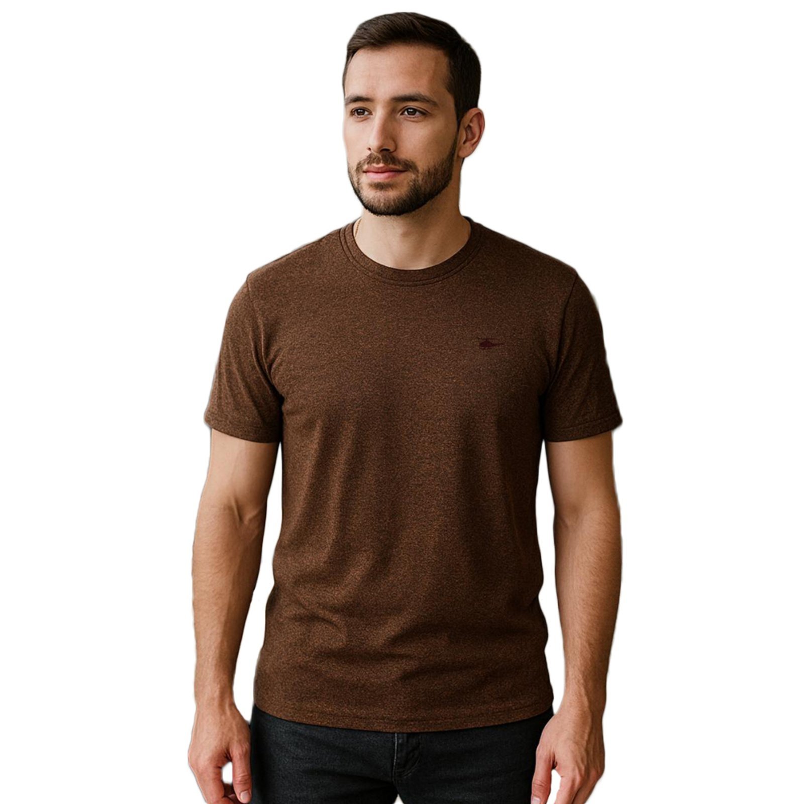 Camiseta Masculina Sallo Gola O Básica Premium Misto Rust