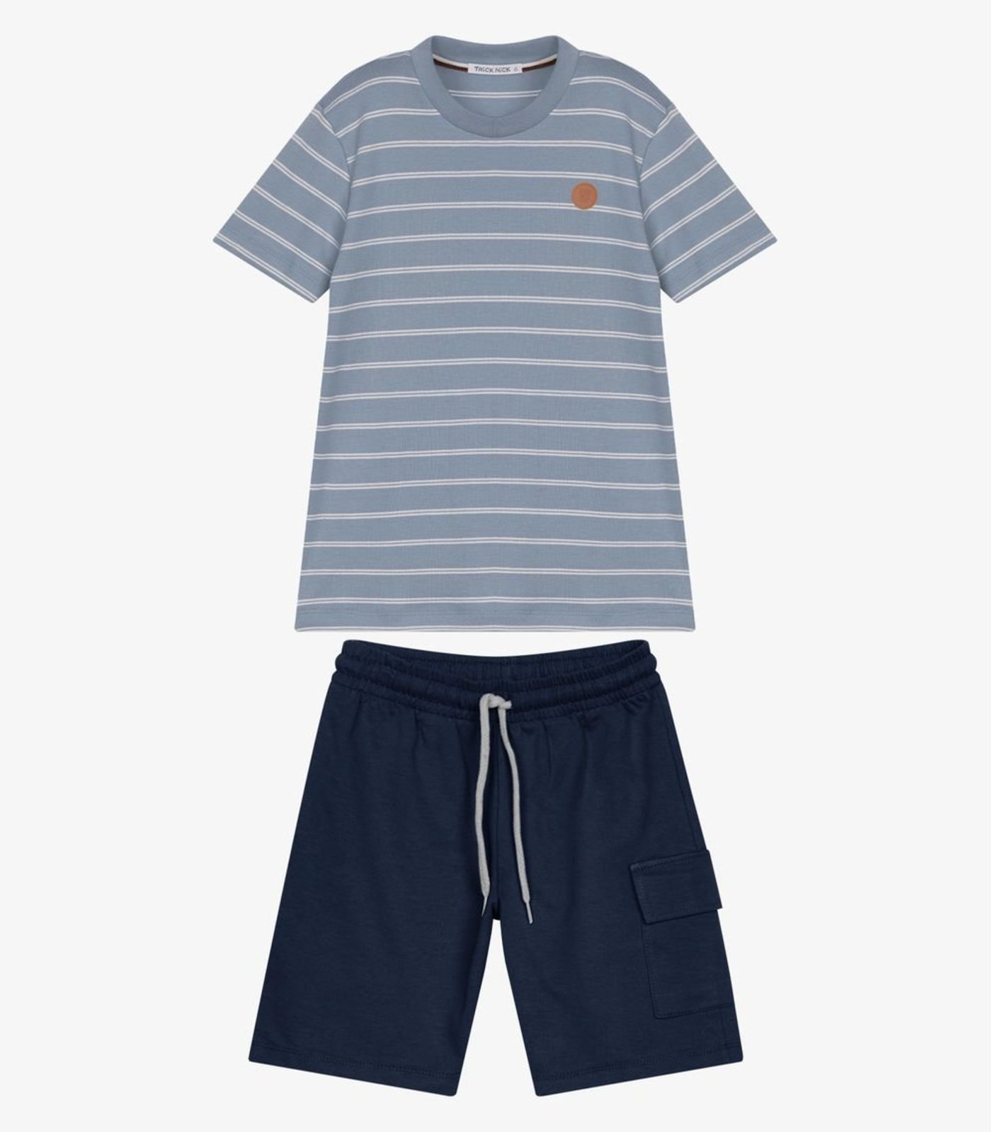 Infantil - Conjunto Camiseta Com Bermuda Trick Nick Azul