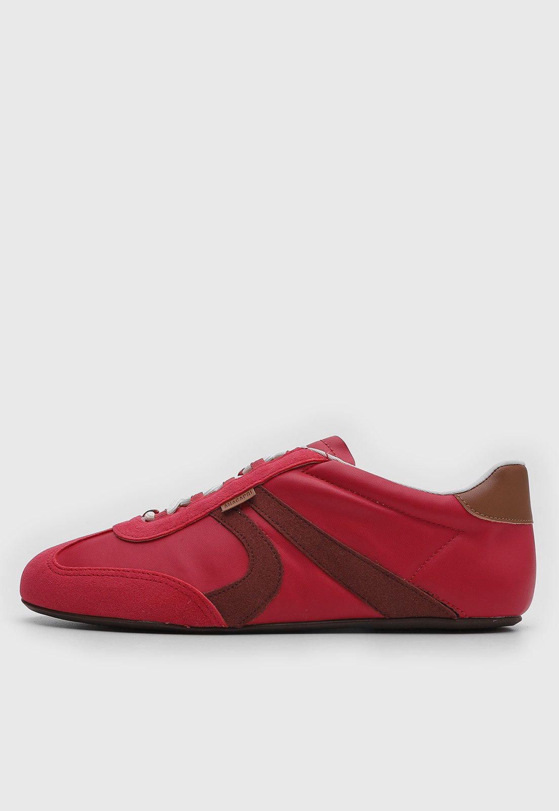 Tênis Feminino Anacapri Detalhe Camurça Vermelho