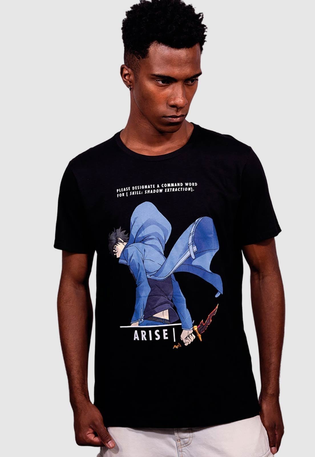 Camiseta Piticas Solo Leveling Arise Preto
