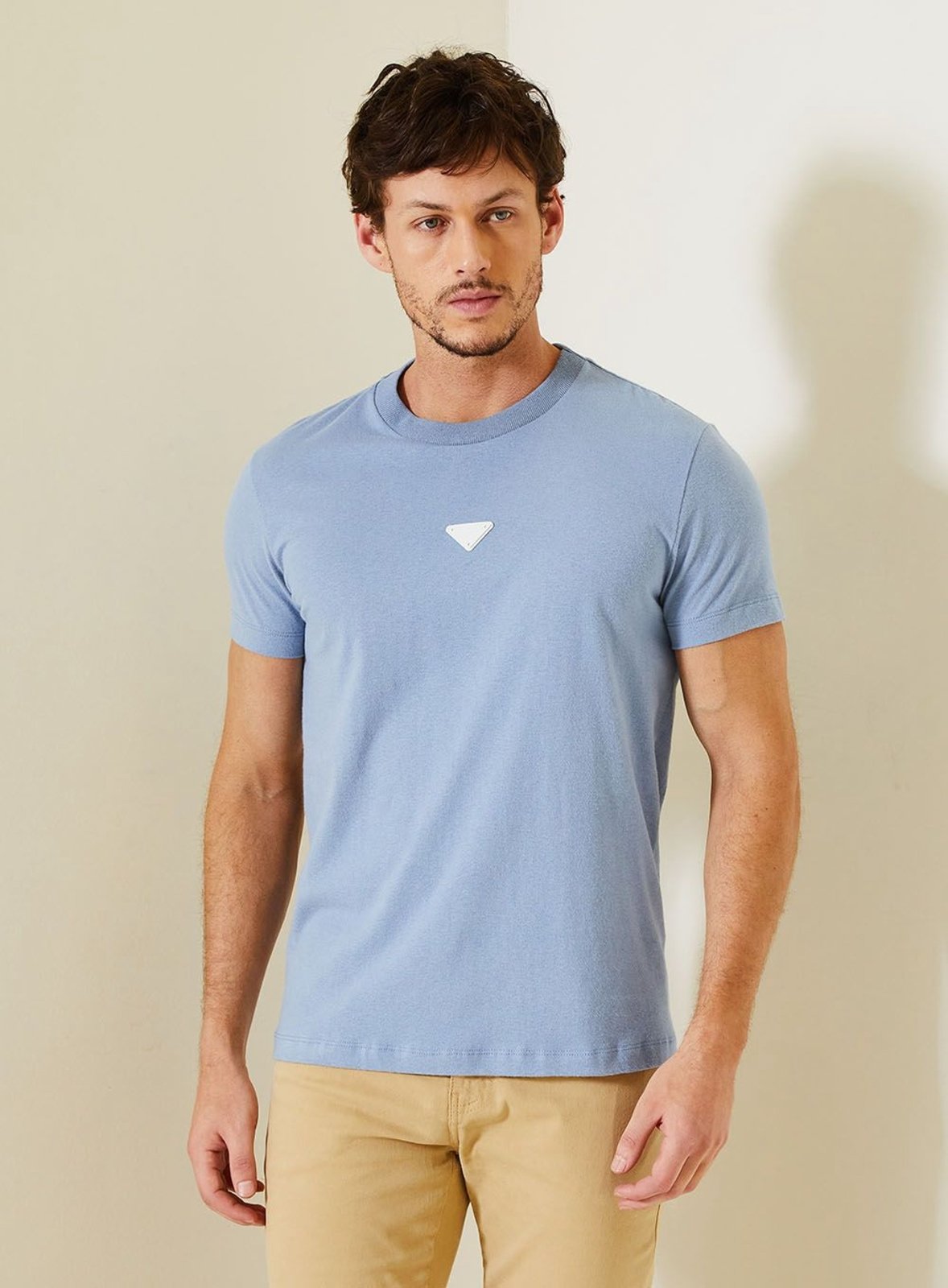 Camiseta Masculina Fit Básica Triton Azul Faded Denim