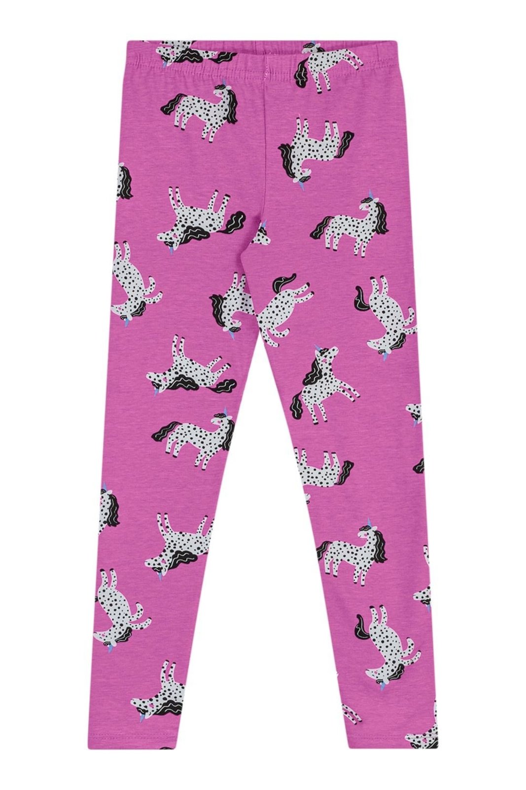 Infantil - Calça Legging Menina Cotton Estampa Elian Rosa