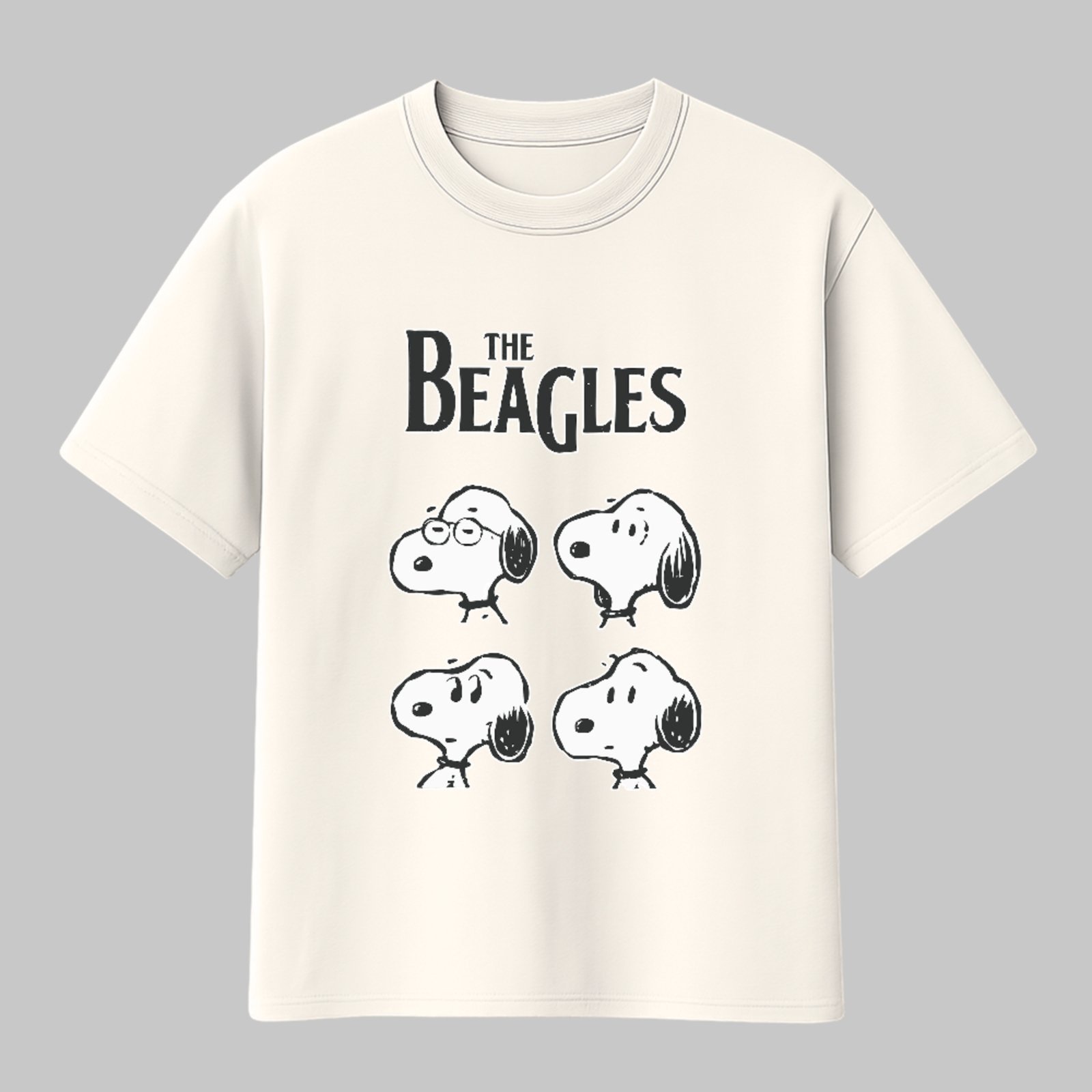Camiseta Básica The Beagles Snoopy Unissex Off White