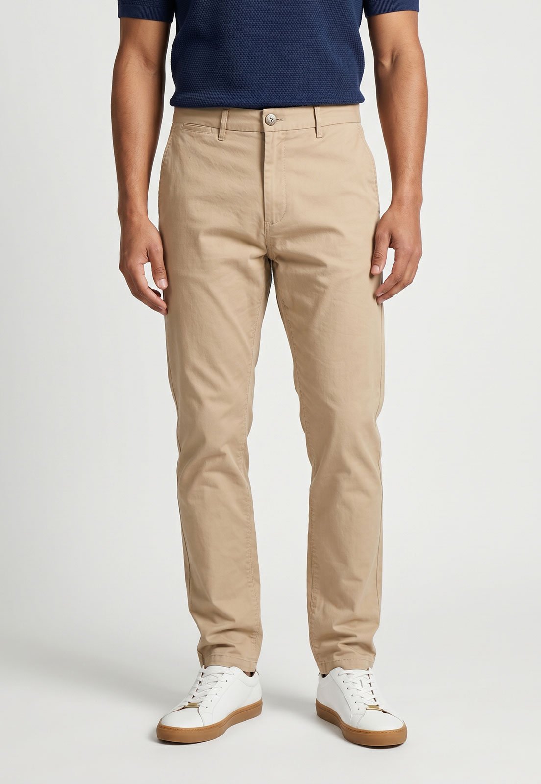 Calça Sarja Masculina Zapälla Chino Cintura Média Bege