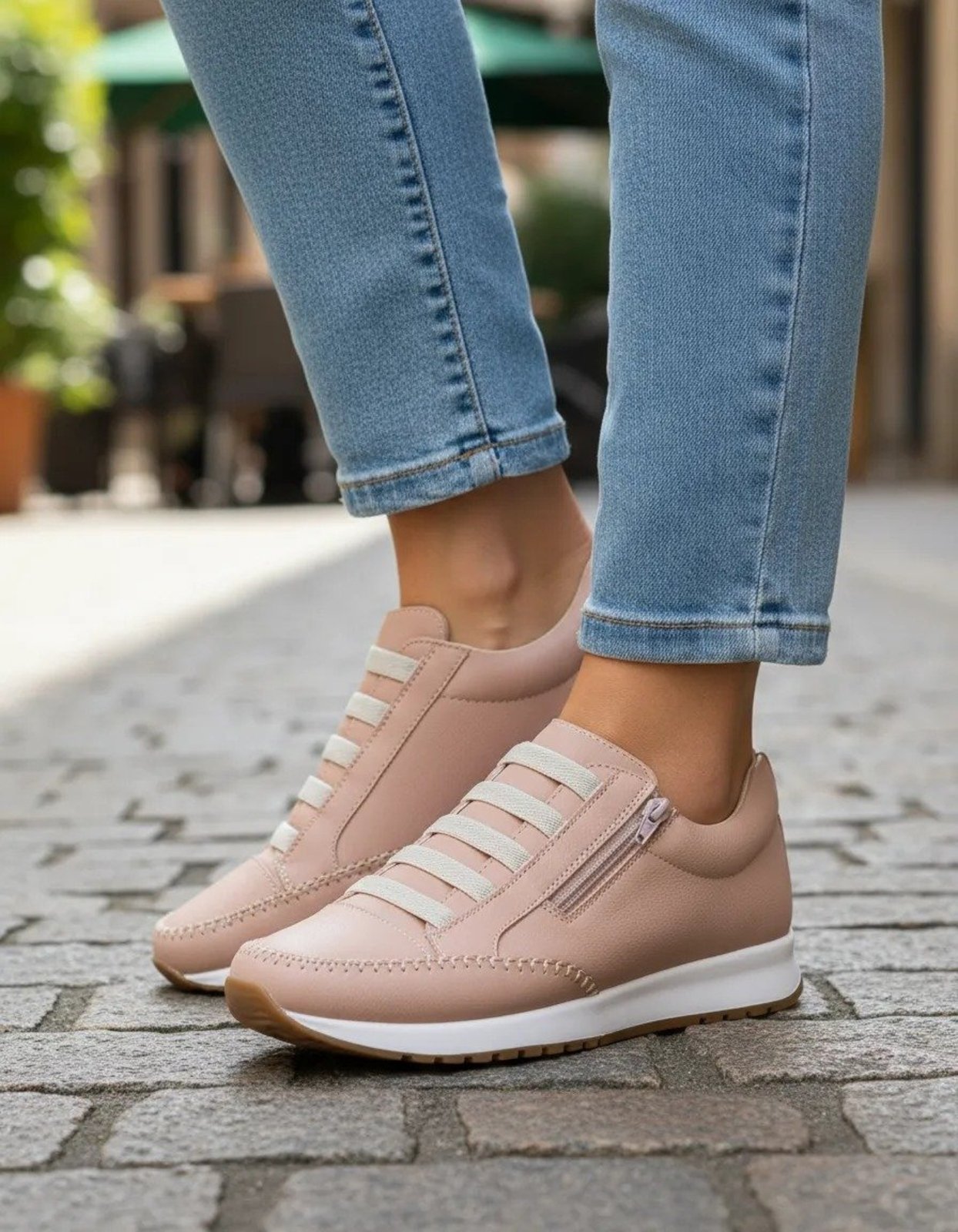 Tênis Feminino Estilo Jogger Calce Facil 112 Nude
