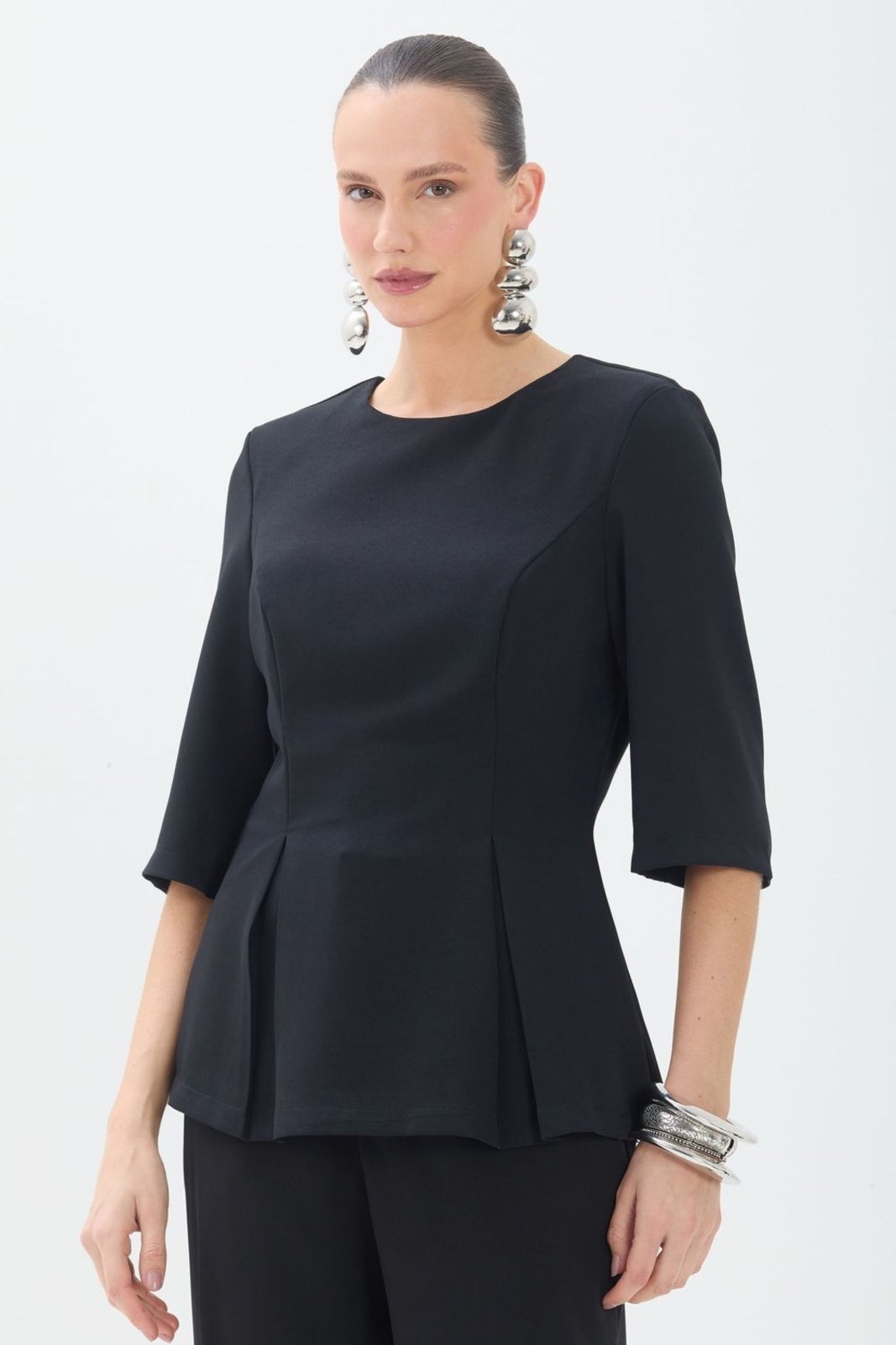 Blusa com Recortes e Pregas ACT Feminino