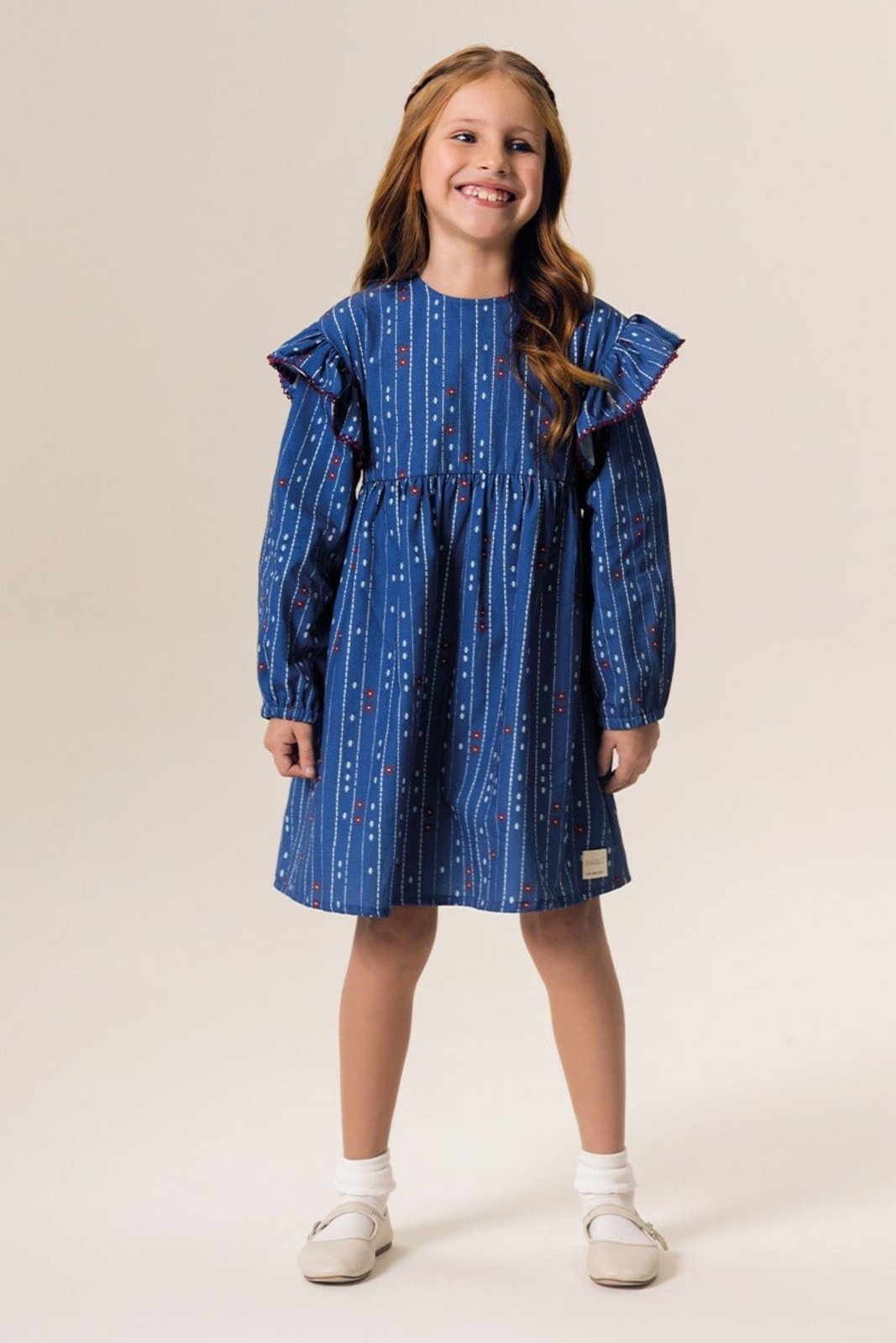Infantil - Vestido Bugbee Curto Ml Vida Subterranea Em Tricoline
