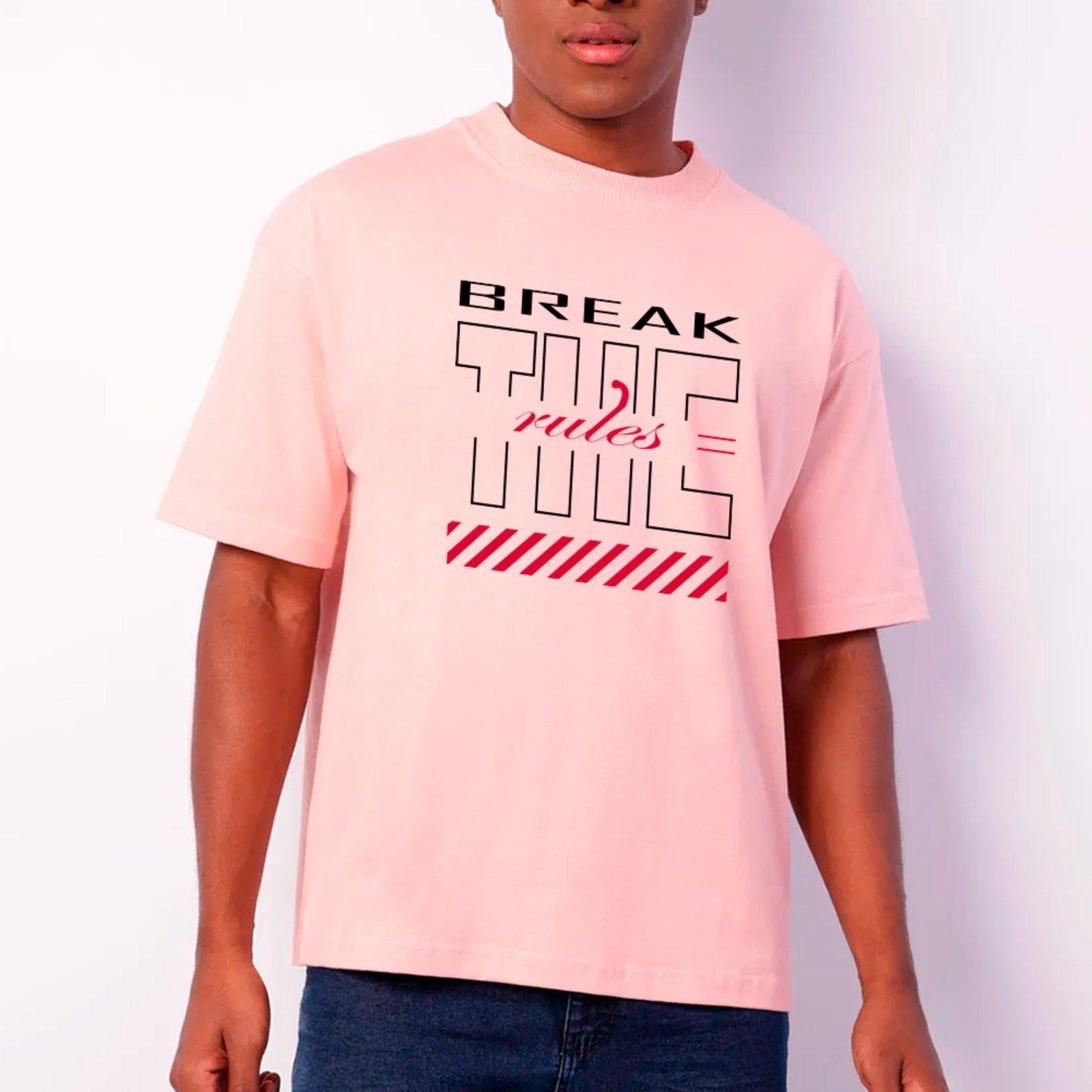 Camiseta Ousy Unissex Break The Rules Básica Rosa