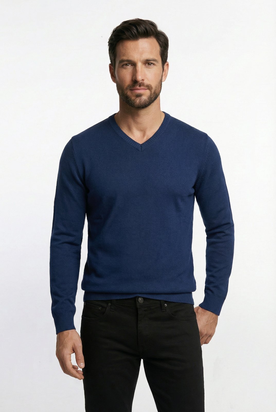 Suéter Enluaze Masculino Gola V De Malha 50001 – Azul marinho