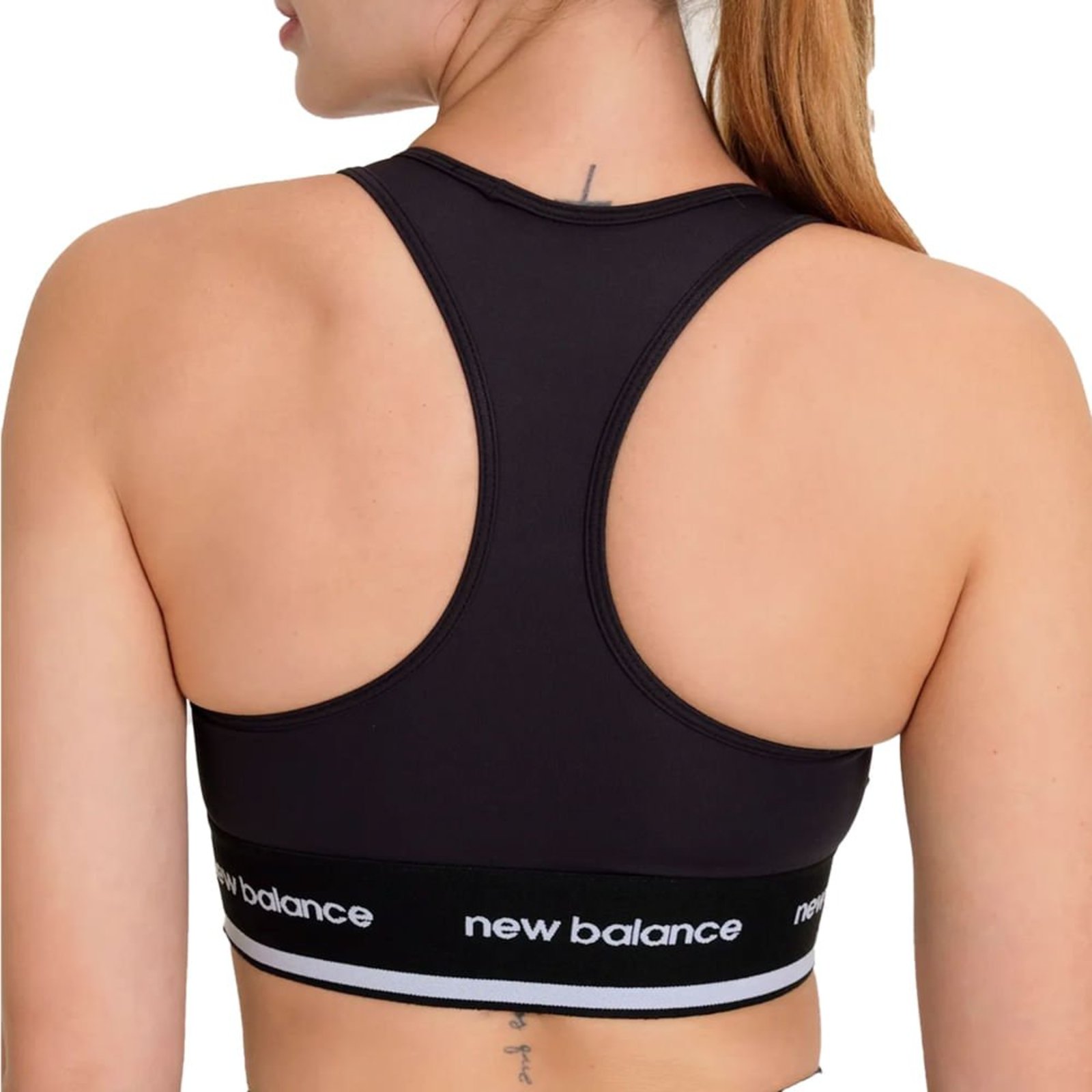 Vista 3 Top Feminino New Balance Essentials Branco preto New Balance preto