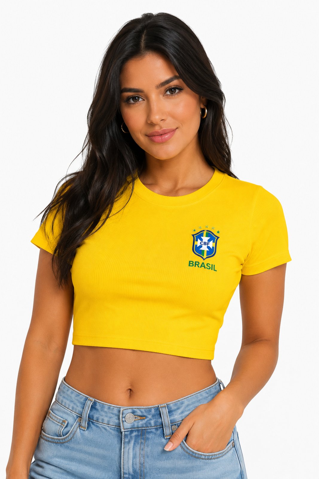 Cropped D Bell Outlet Fashion Ribana Brasil Amarelo