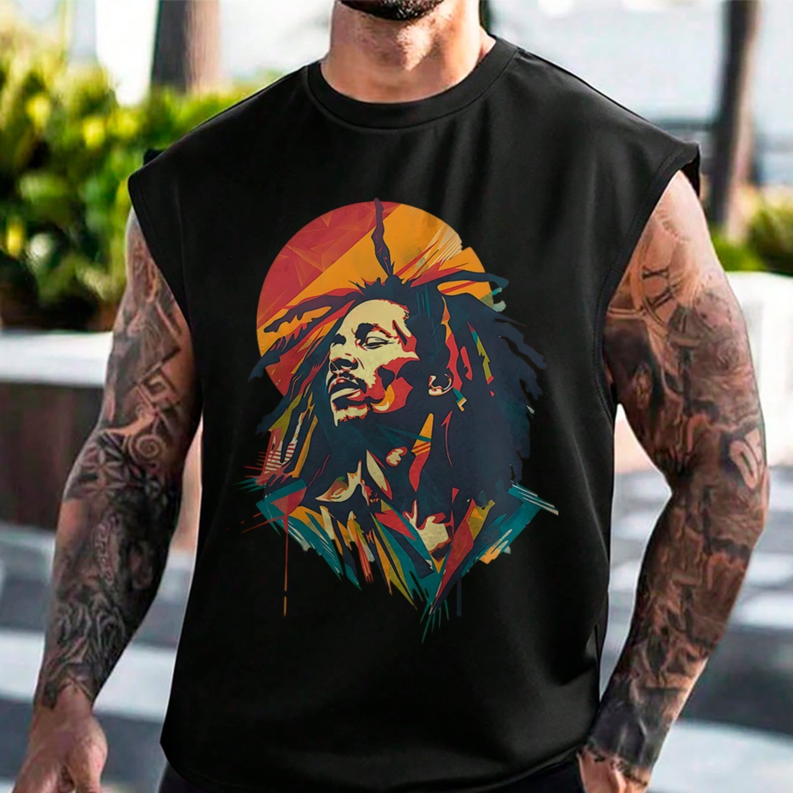Camiseta Regata Machão Reggae Rasta Estilo Urbano Preto