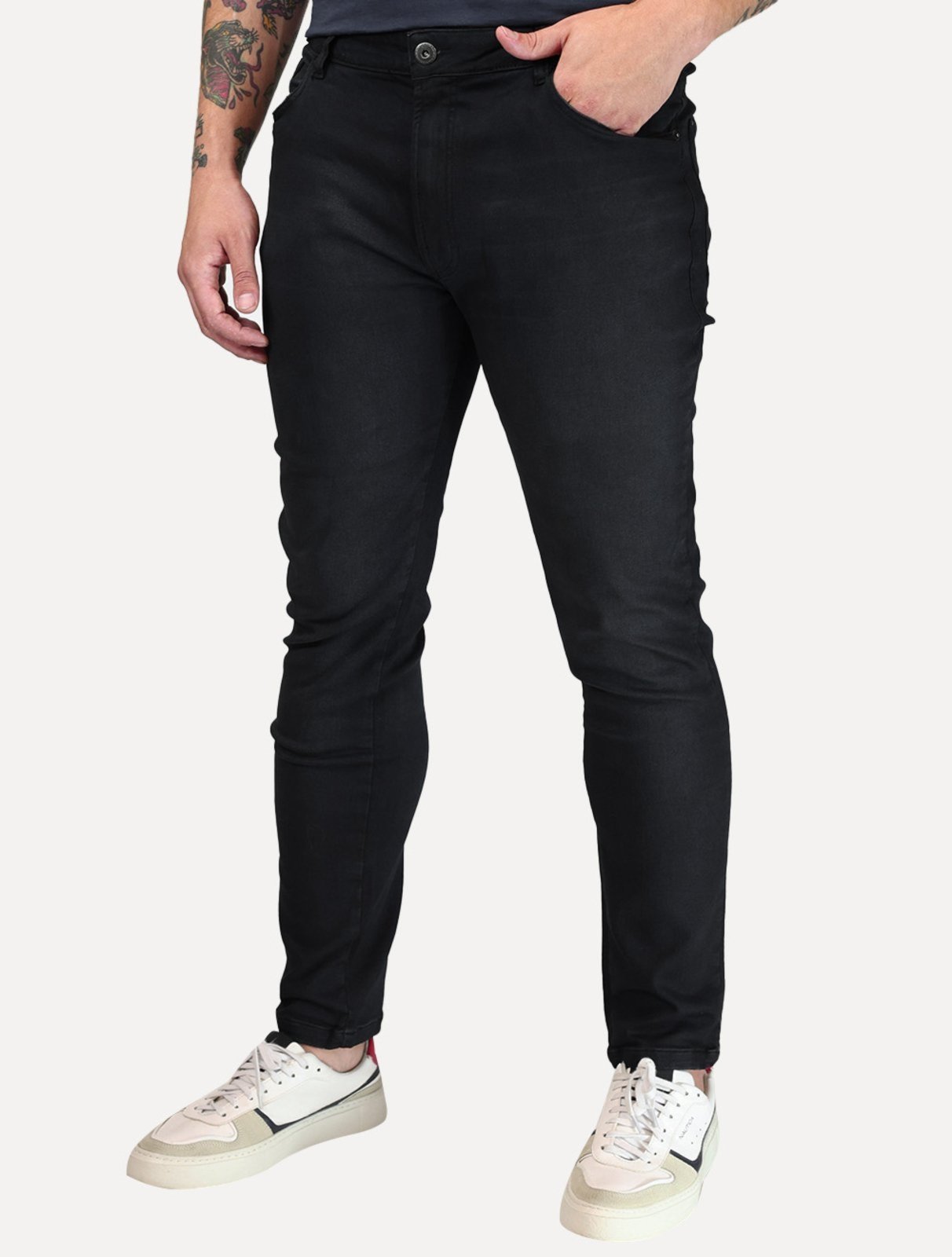 Vista 2 Calça Ellus Jeans Masculina Skinny Jogging Vivo Escura azul Ellus azul