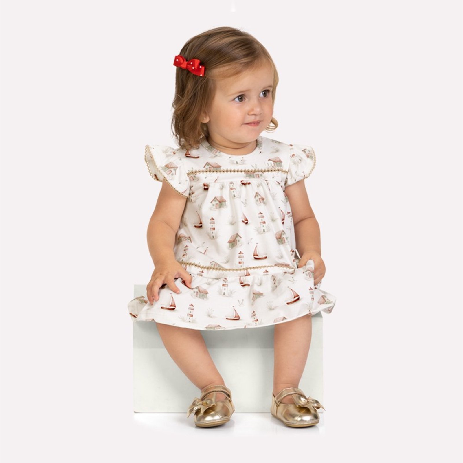 Infantil - Vestido Menina em Cotton Milon