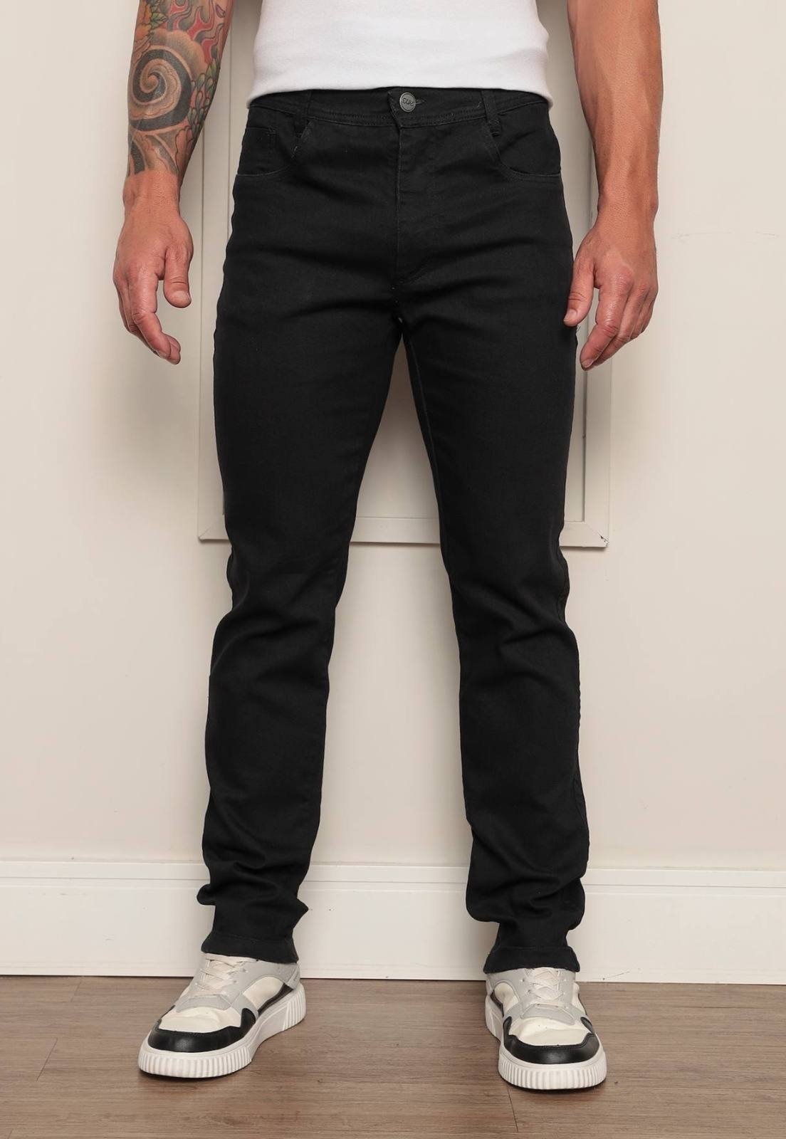 Calça Jeans Masculina Ethereal Jeans com Elastano Linha Premium Preta