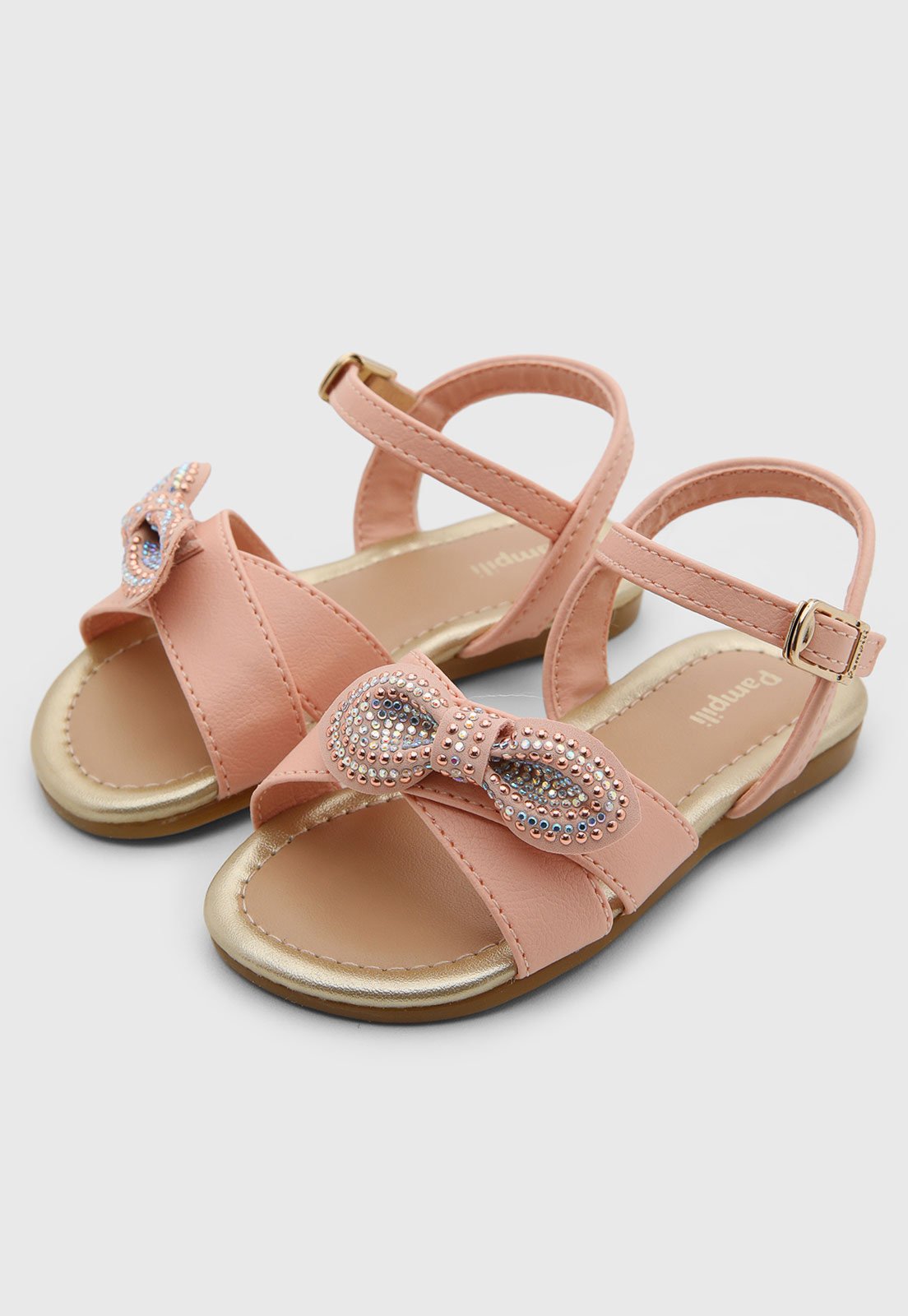Infantil - Sandália Pampili Laço Strass Rosa