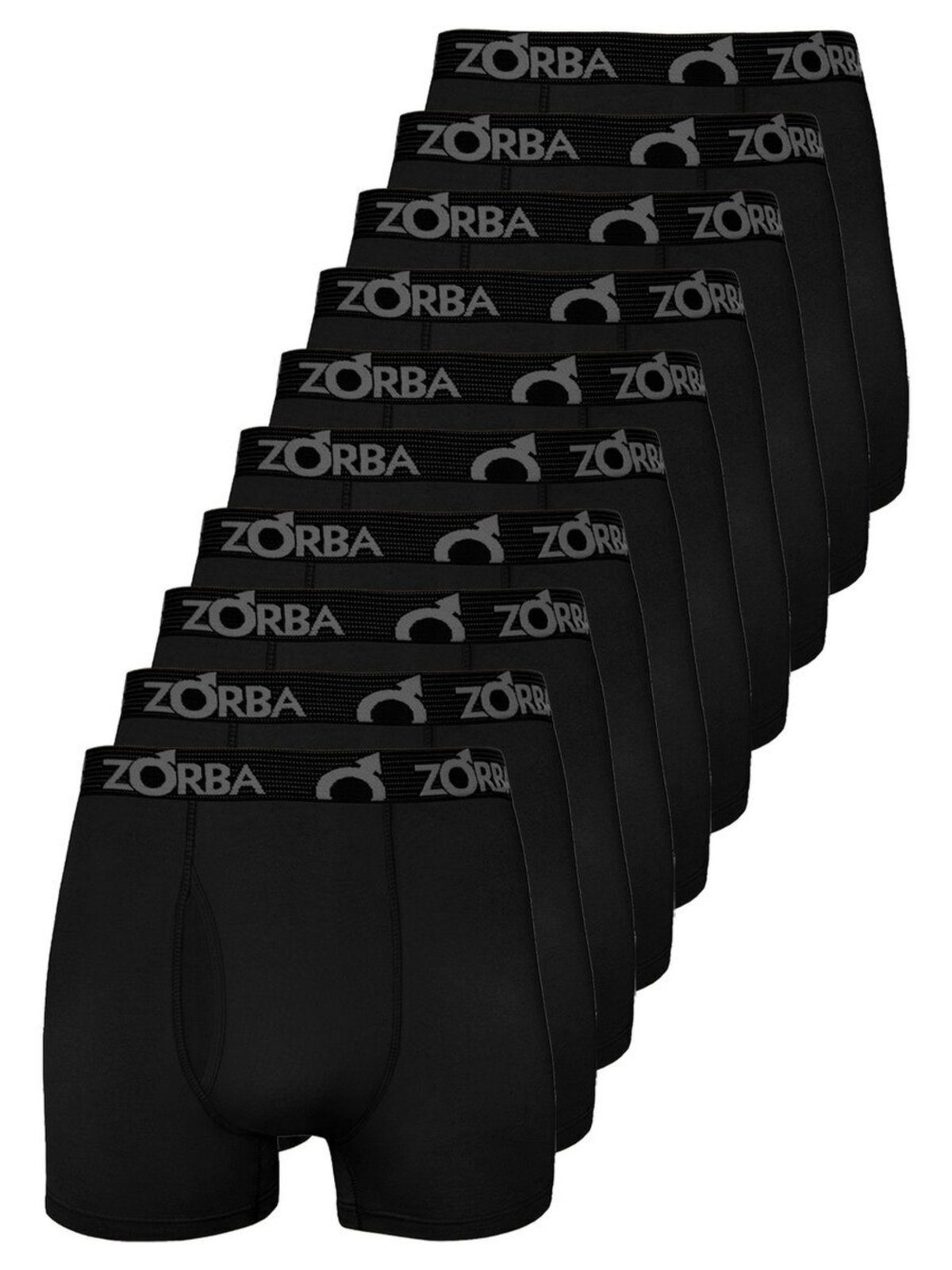 Kit com 10 Cuecas Boxer com Abertura Zorba 848 Preto
