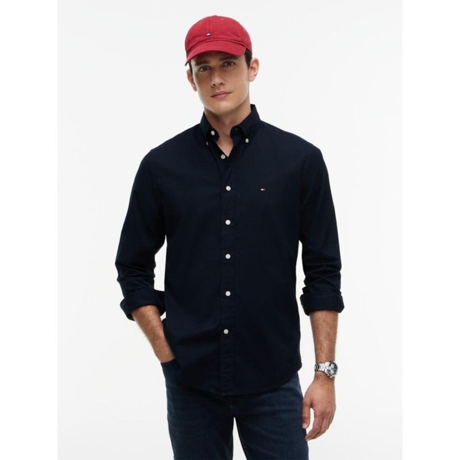 Camisa Th Flex Popeline Regular Fit Azul