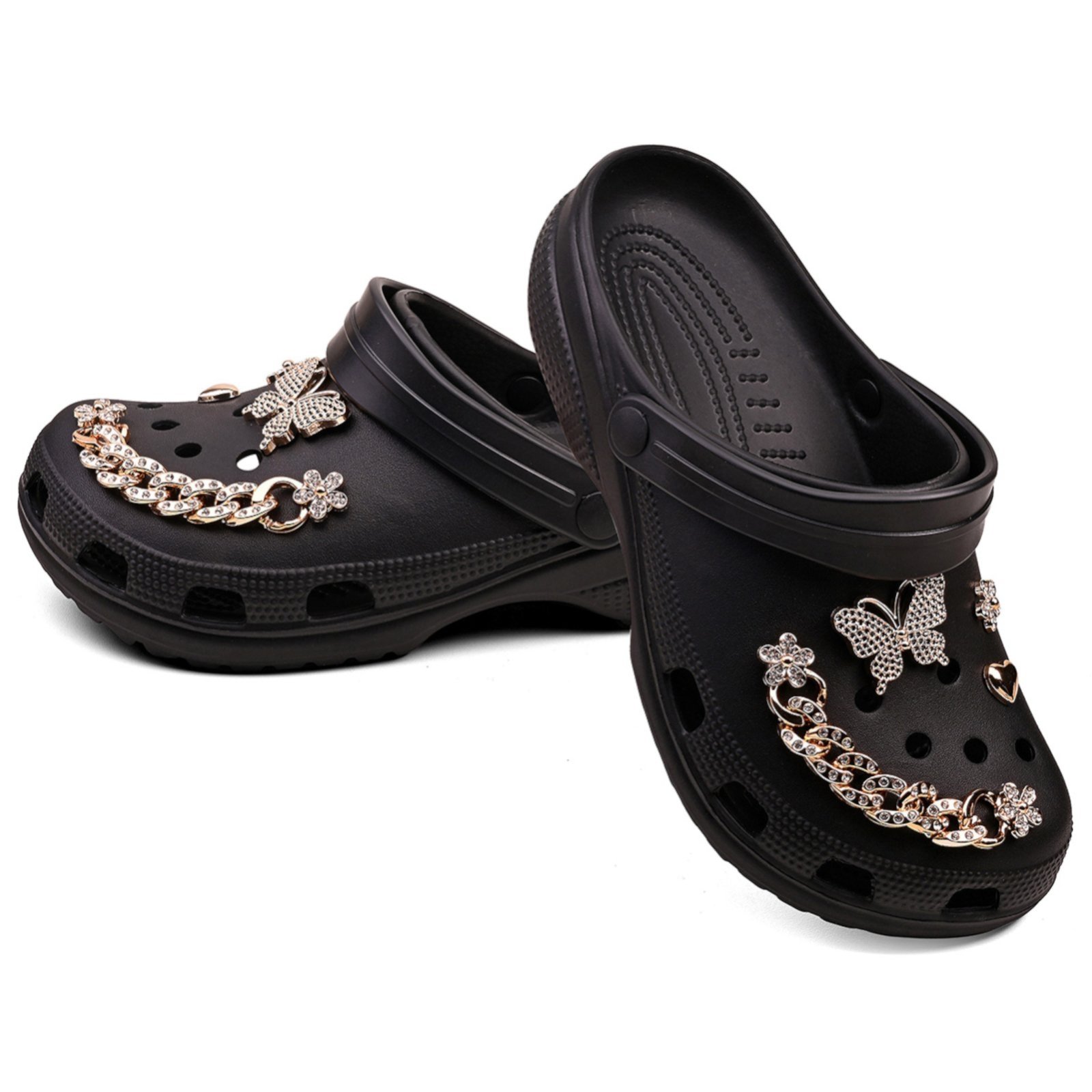 Vista 2 Infantil - Sandália Feminina Casual NYC Shoes Clog com Aplicações NYC NEW YORK CITY SHOES preto NYC NEW YORK CITY SHOES preto