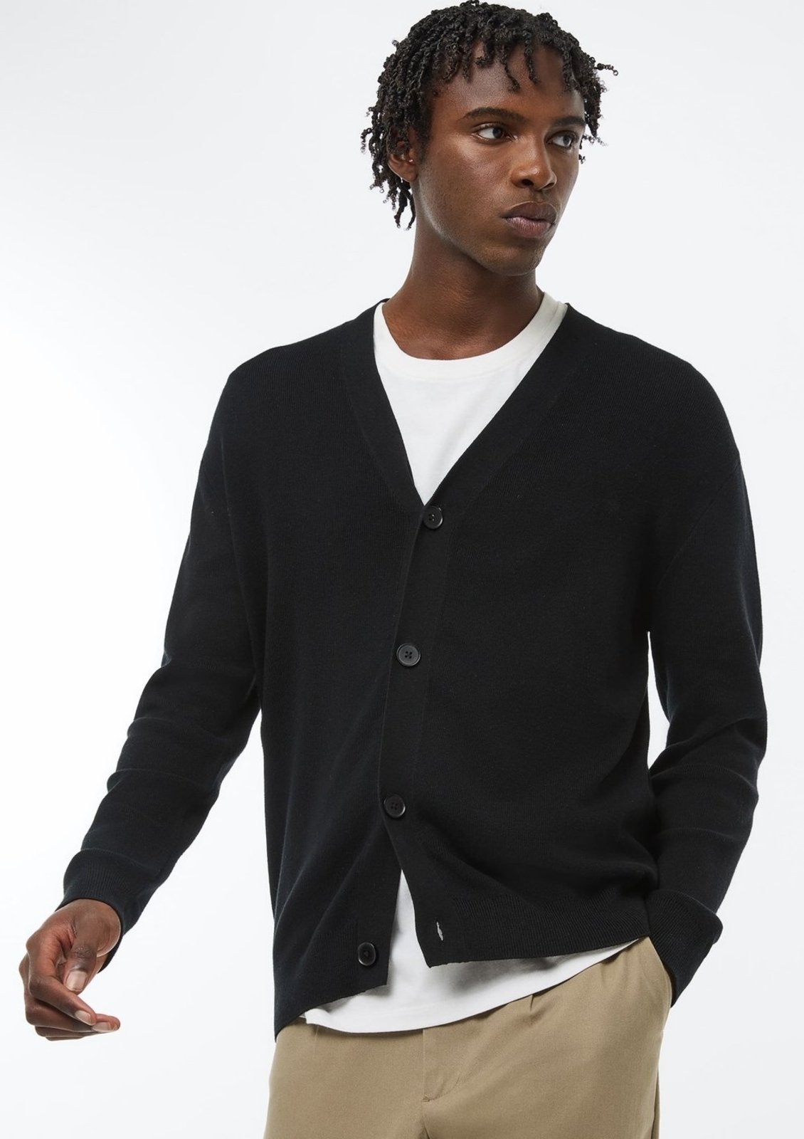 Cardigan Masculino Em Tricô Full Needle Hering
