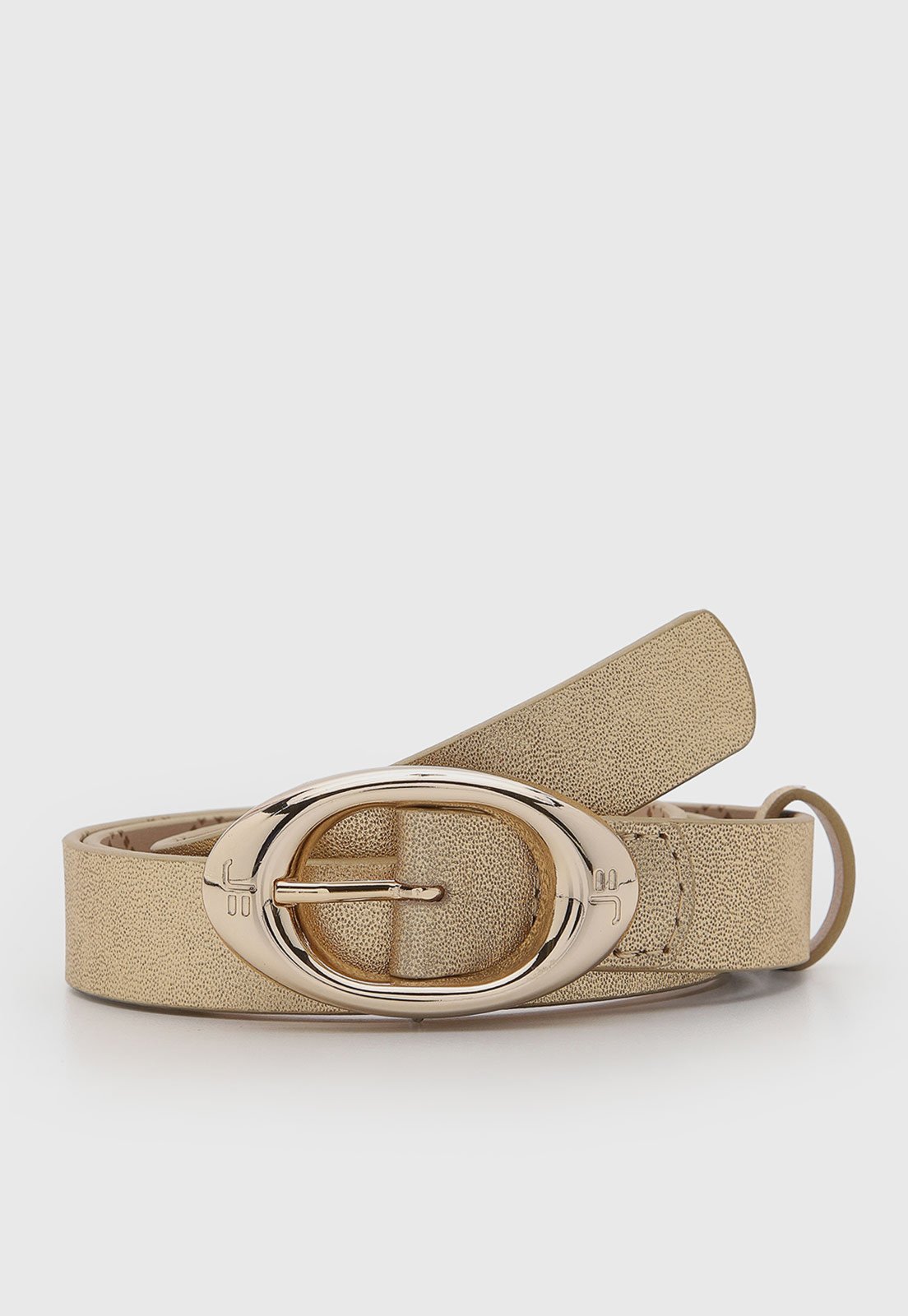 Cinto Feminino Jorge Bischoff Couro Fivela Metal Dourado