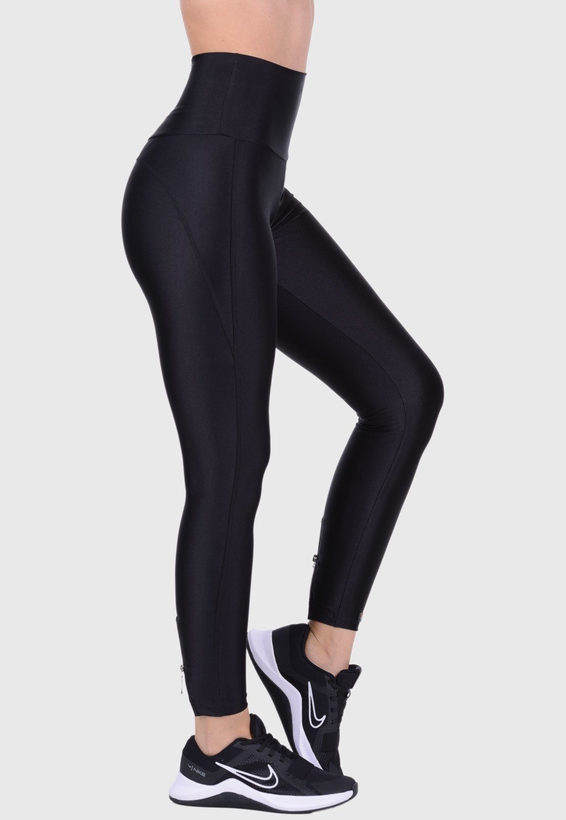 Vista 3 Calça Legging Fitness Cirrê Cós Alto Summer Soul Preta preto Summer Soul preto