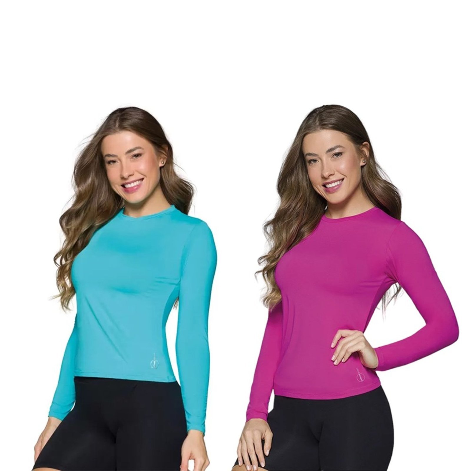Vista 2 Kit 2 Camisas Térmicas Selene Proteção UV50+ Feminina azul SELENE azul