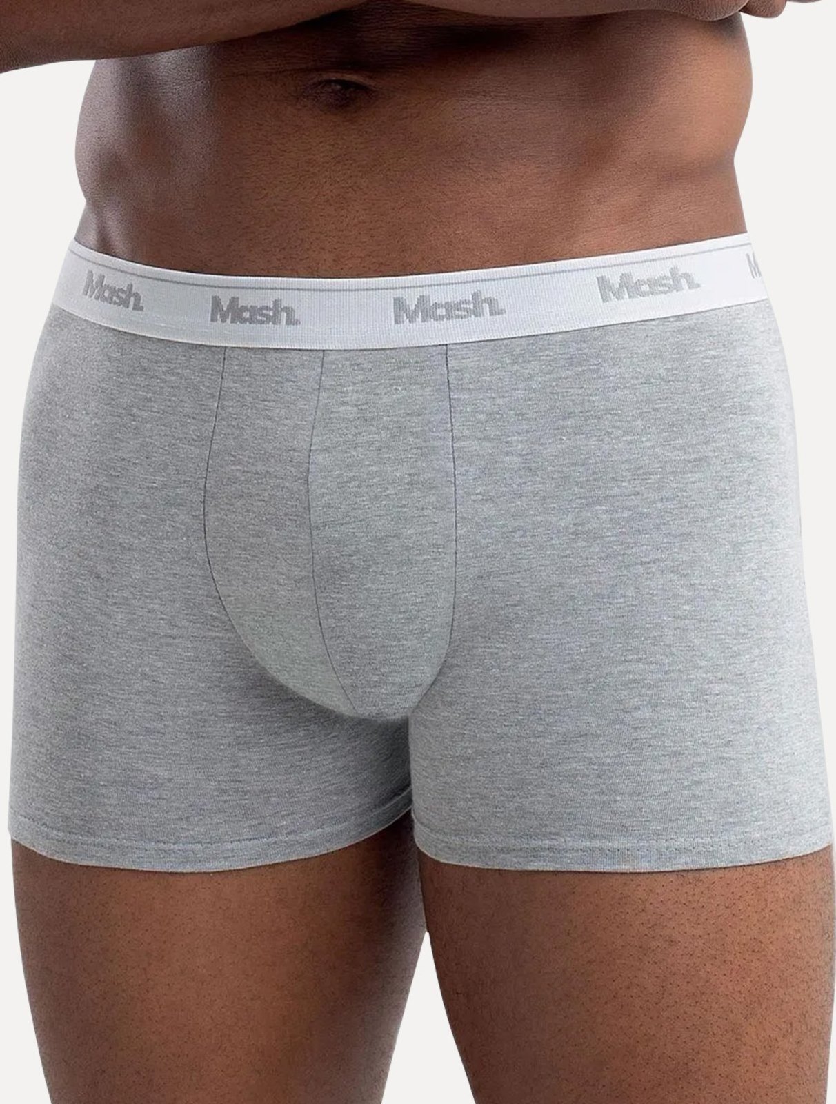 Vista 3 Cueca Mash Boxer Cotton Basic Azul Médio/ Cinza Mescla Pack 2UN cinza azul MASH cinza azul