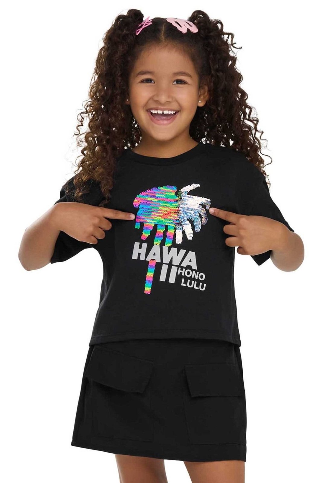 Infantil - Conjunto Menina Paetê Reversível Elian Preto