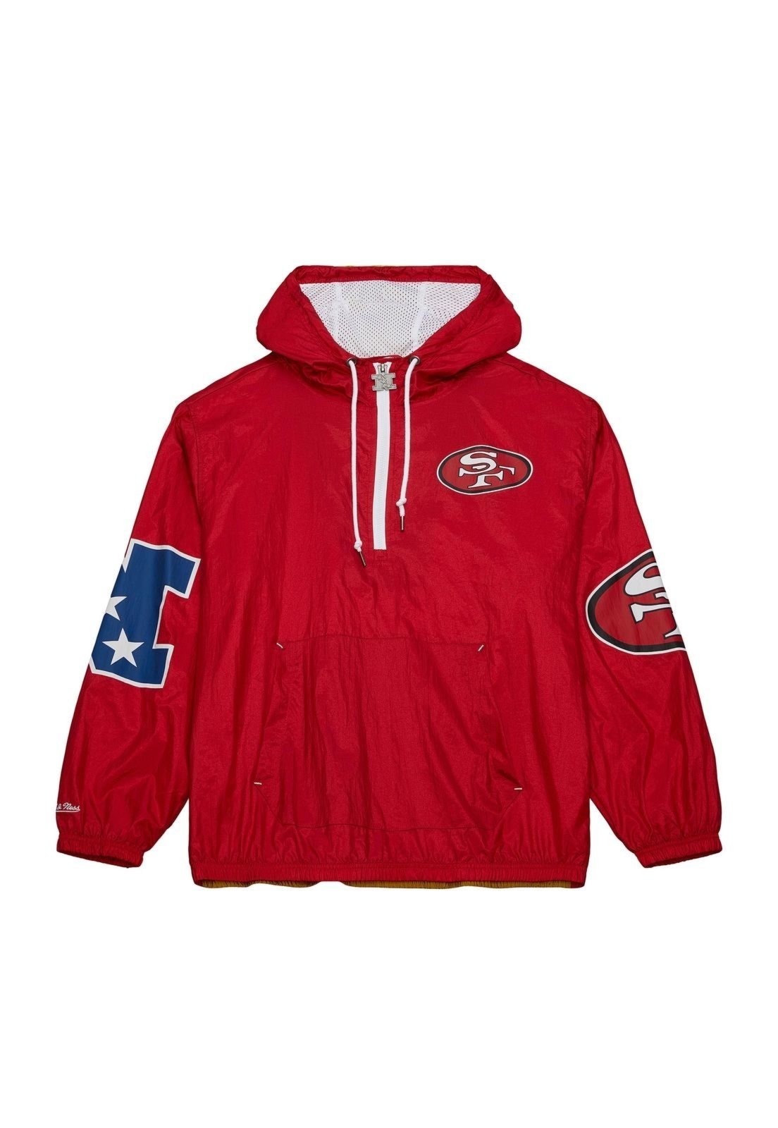 Jaqueta Mitchell & Ness NFL Windbreaker San Antonio 49ers Vermelha