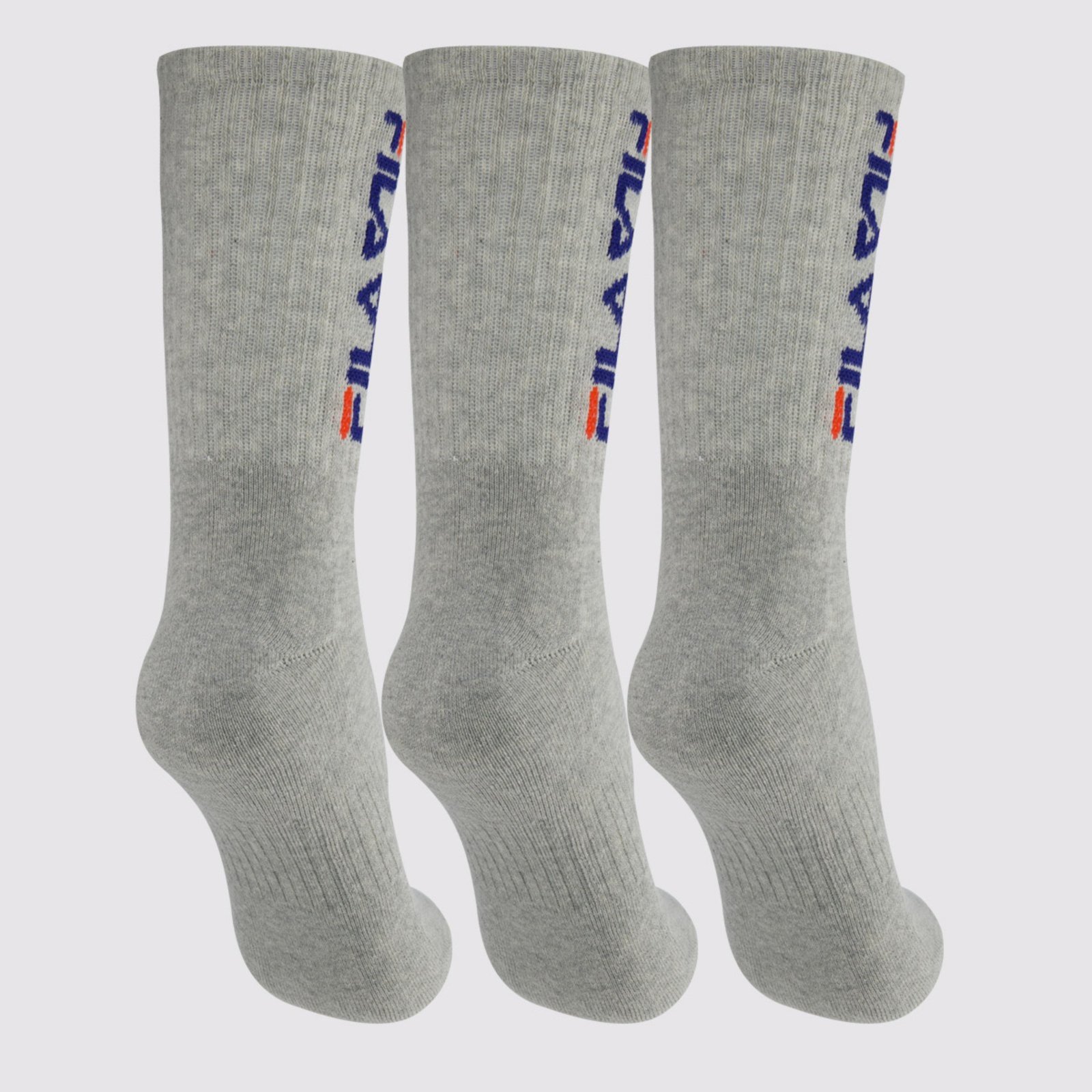 Vista 3 Kit Meia Fila 3 Pares Cano Alto Double cinza Fila cinza