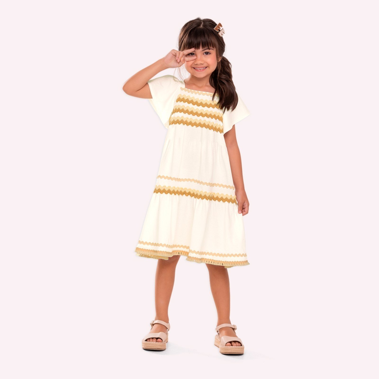 Infantil - Vestido Menina com Aviamentos Nanai