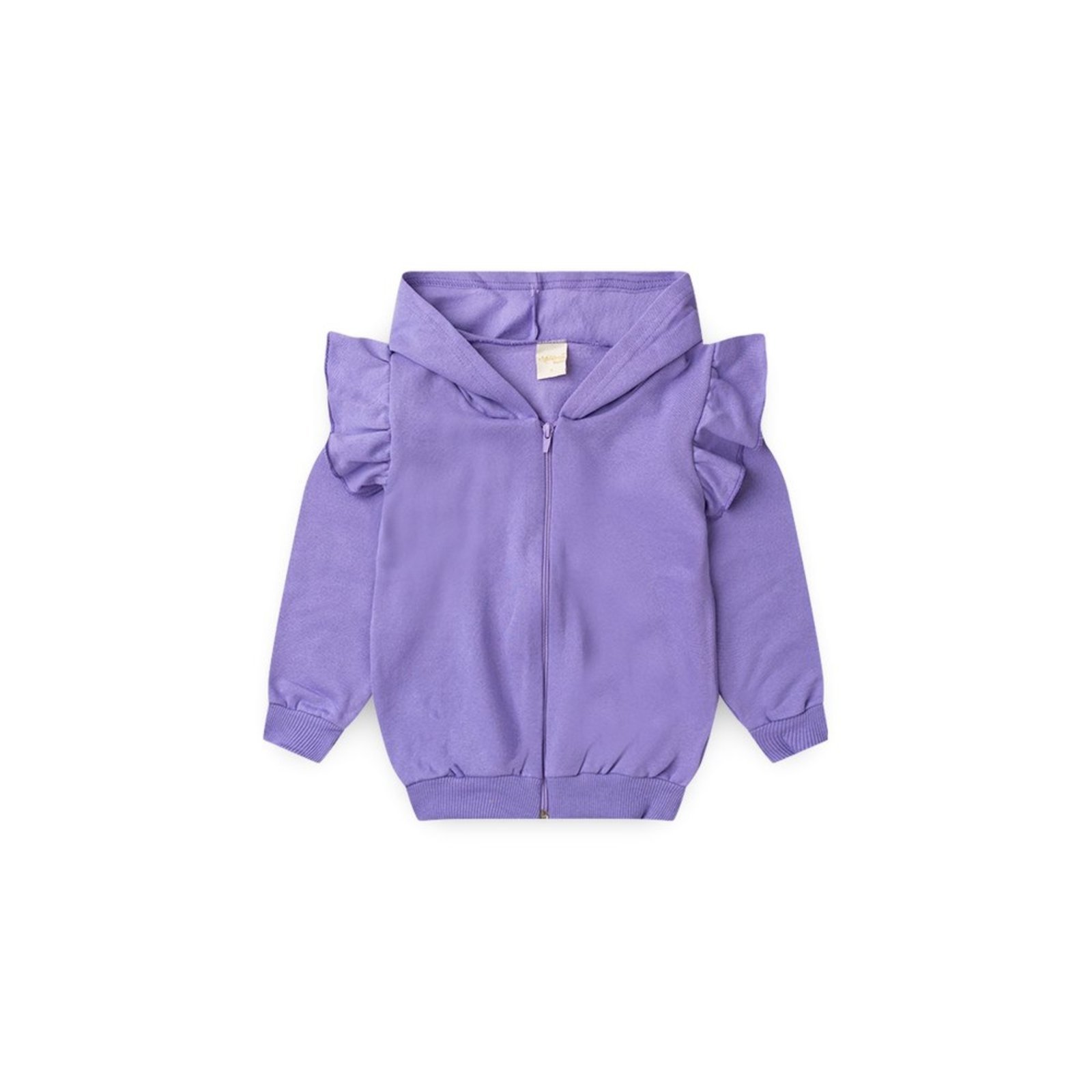 Infantil - Jaqueta Inverno Menina Tulipa Com Babado nas Mangas e Capuz em Moletom