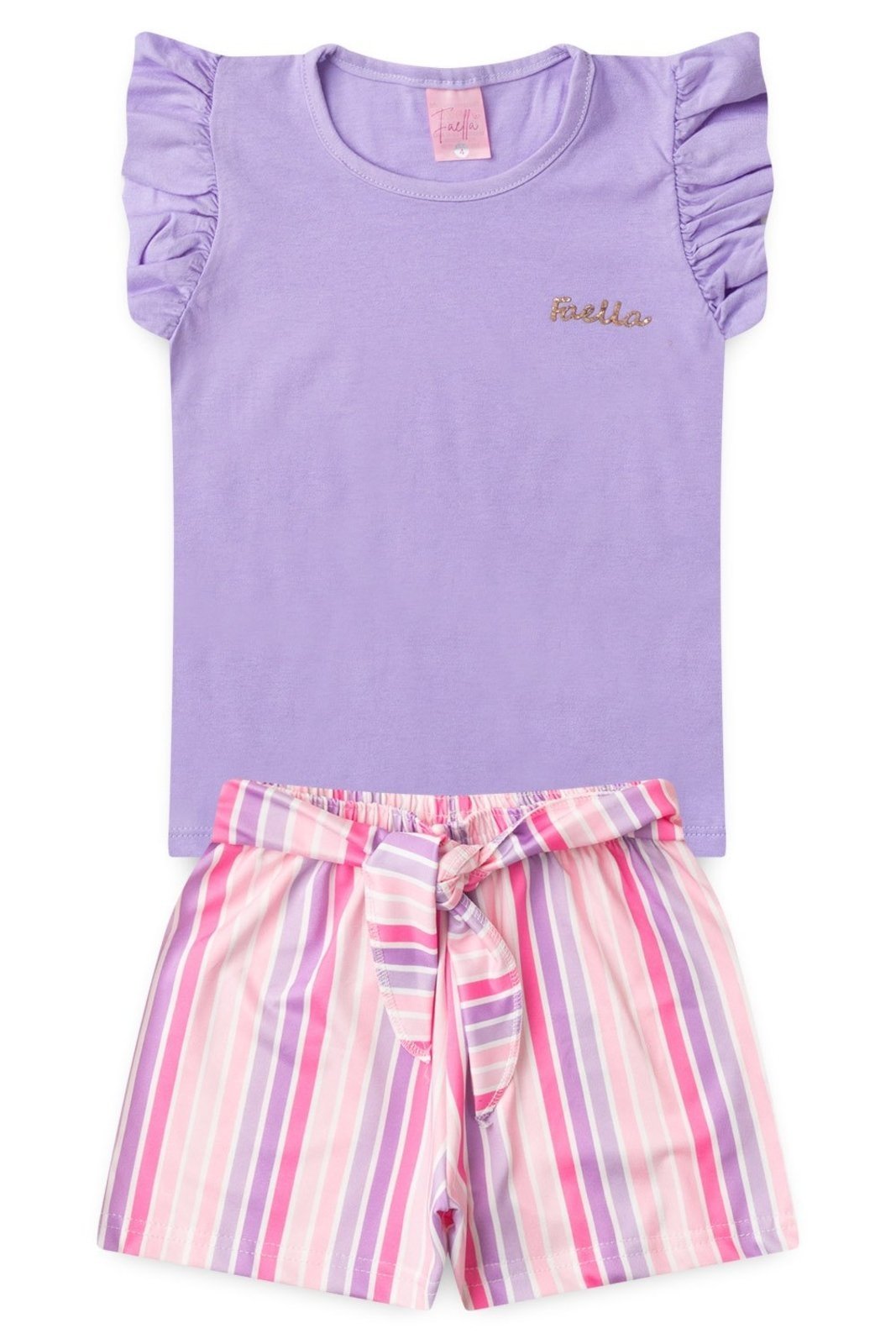 Vista 3 Infantil - Conjunto Verão Feminino Plaquinha - Lilas Mega Kids unico Mega Kids unico