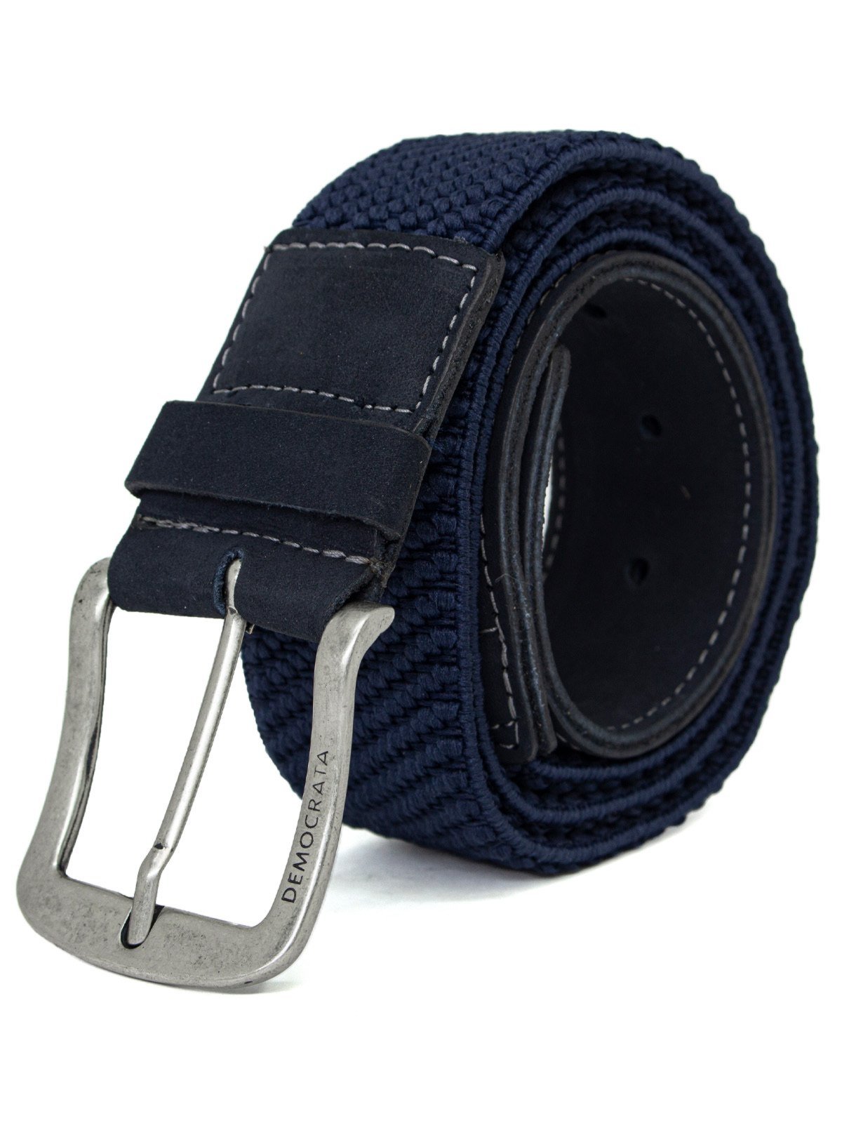 Cinto Masculino Democrata Elástico Couro Confortável Casual Metal Resistente Azul Navy