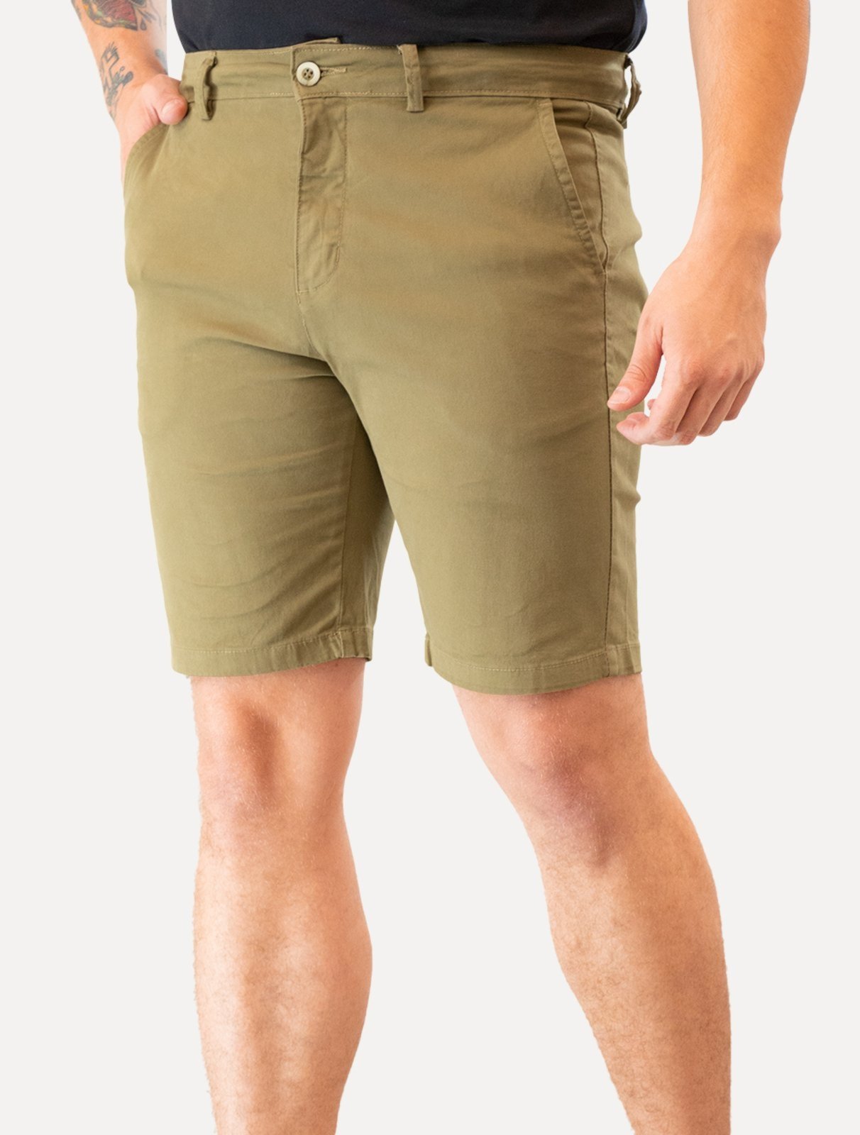 Vista 2 Bermuda Original Penguin Masculina Sarja Chino Elastano cáqui Original Penguin cáqui
