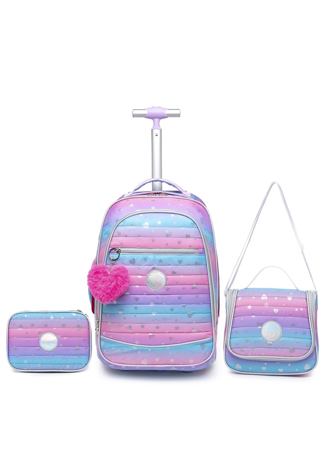 Infantil - Kit Mochila Estojo Lancheira Carrinho Resistente Reforçada