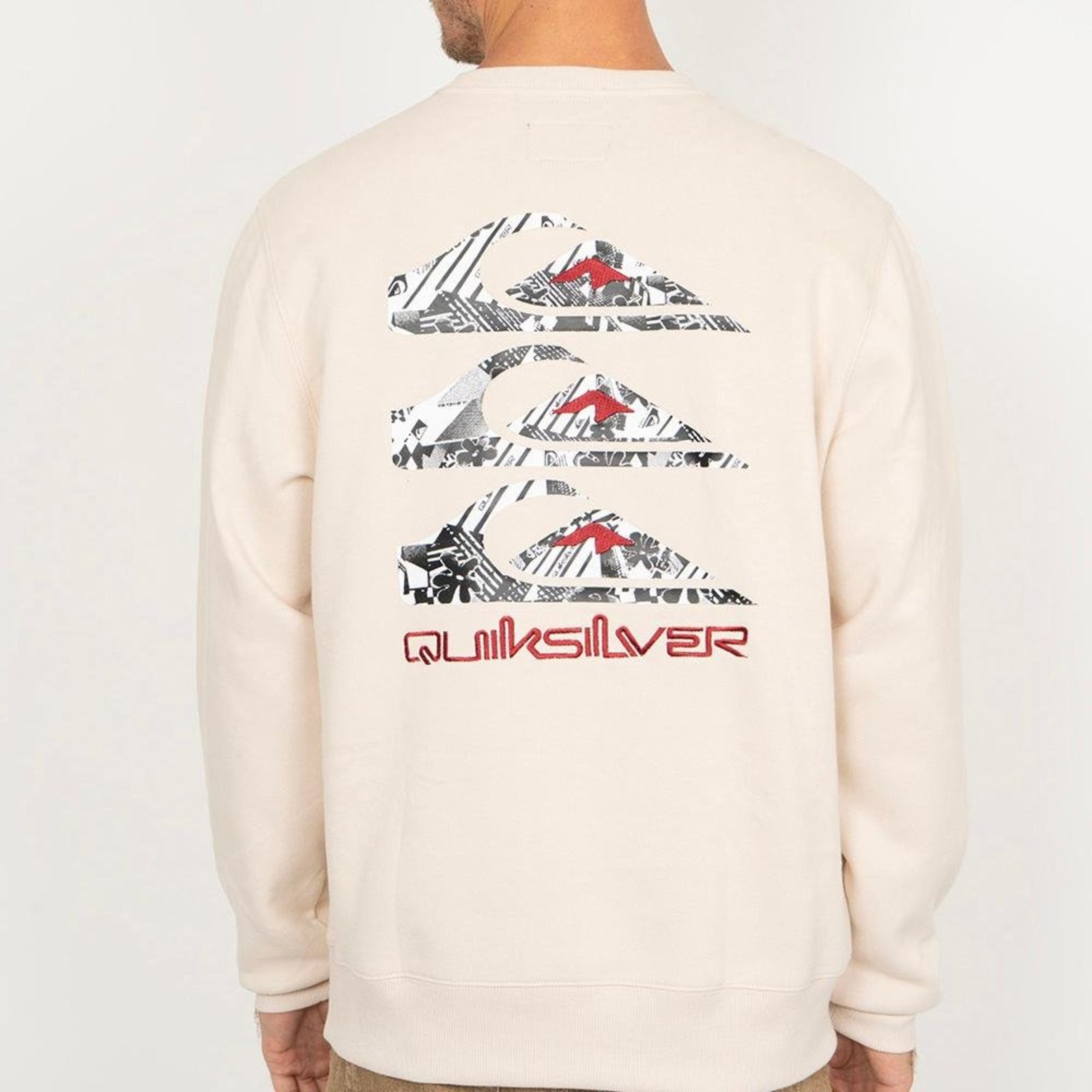 Moletom Quiksilver Careca Three Logo WT26 Masculino Areia