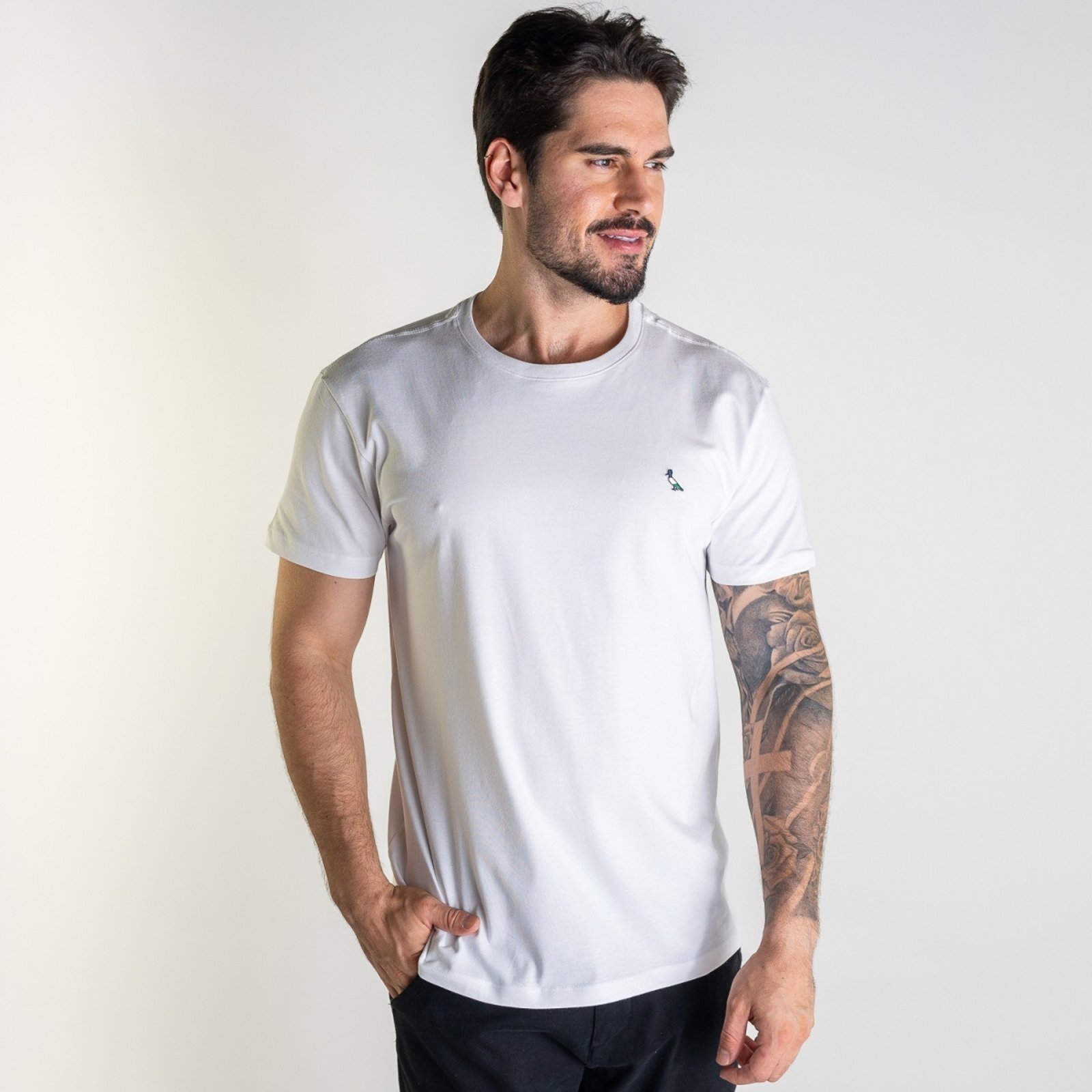 Camiseta Reserva Regular Patch Tricolor Branca