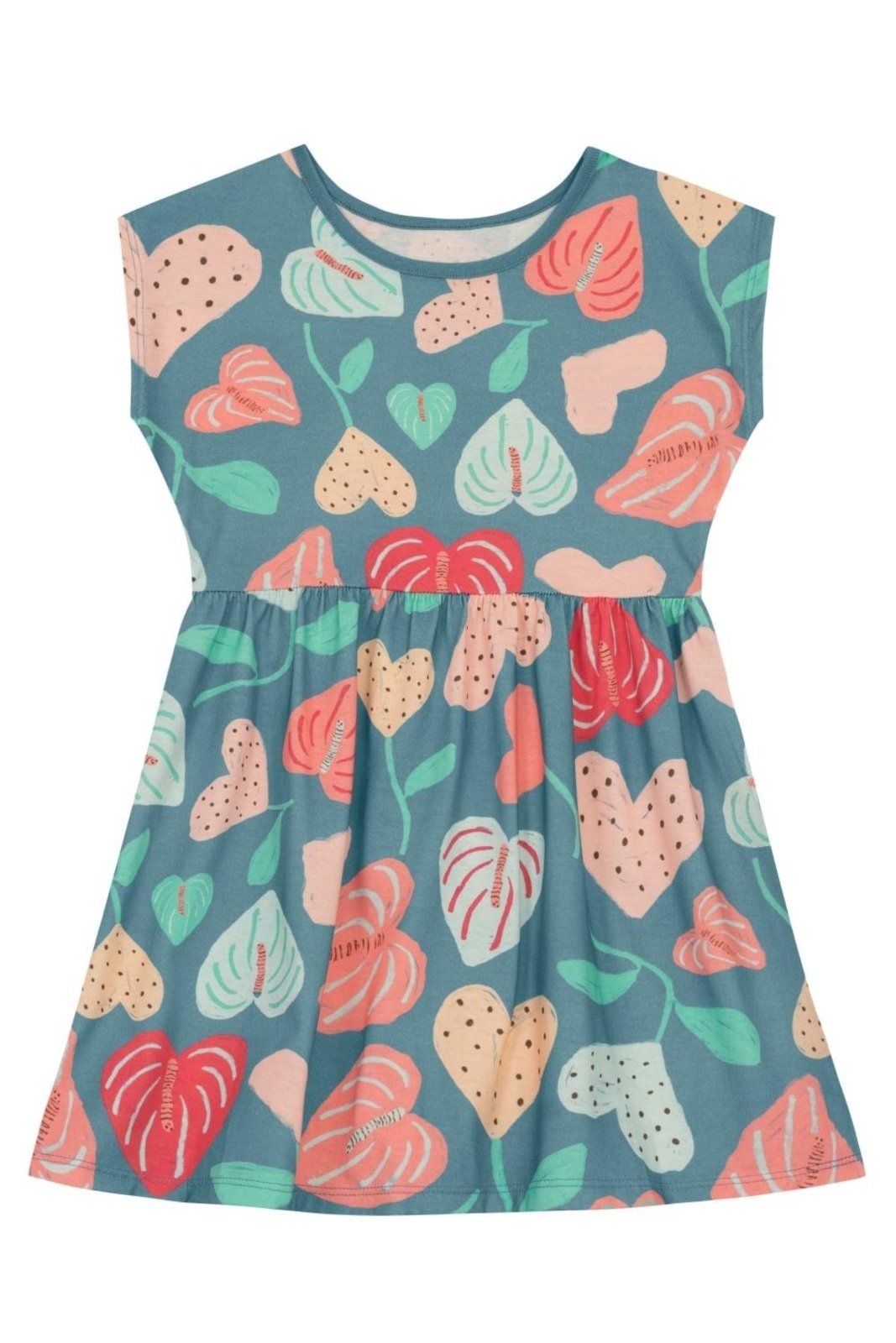 Infantil - Vestido menina de florzinhas Brandili -Azul