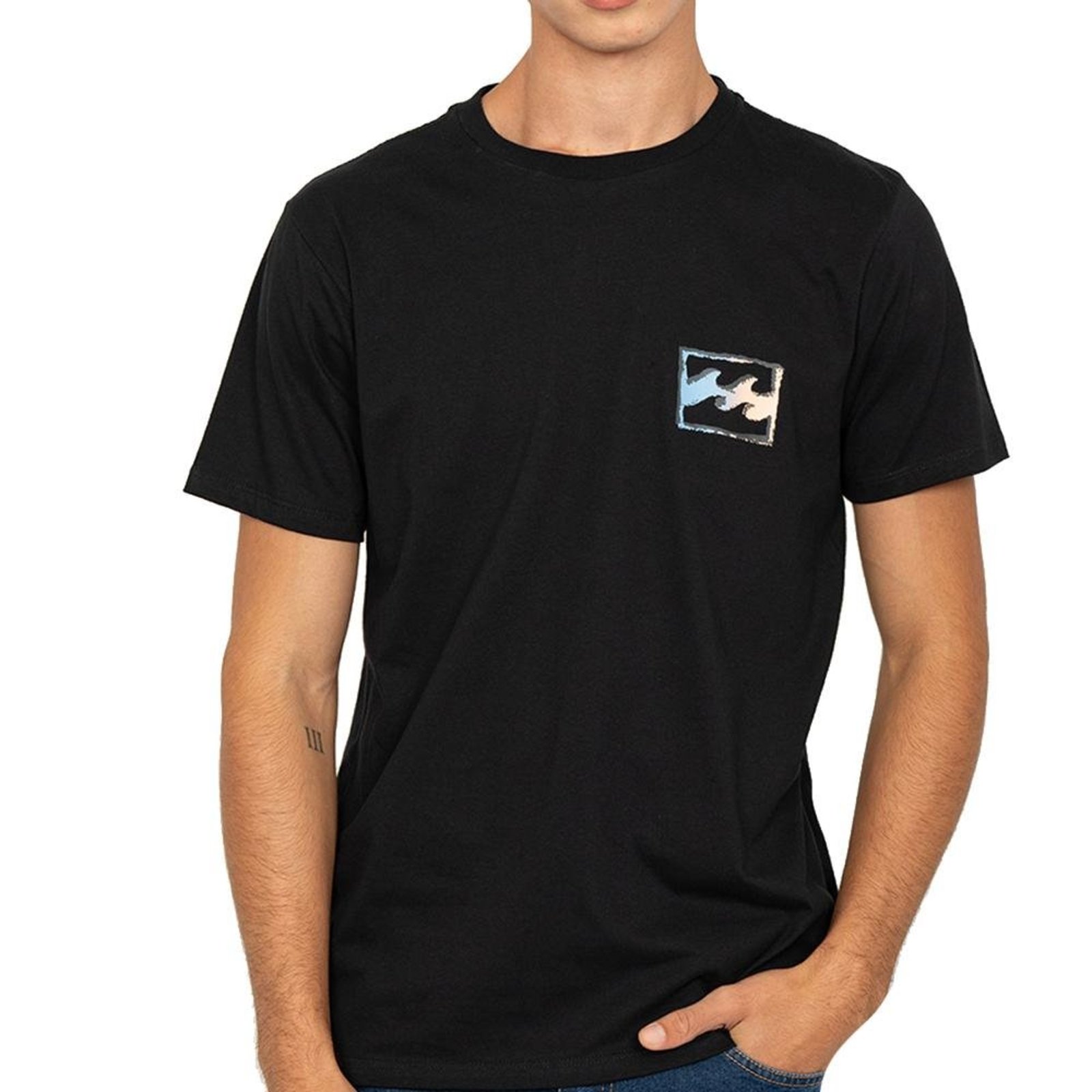 Camiseta Billabong Crayon Wave II SM27 Masculina Preto