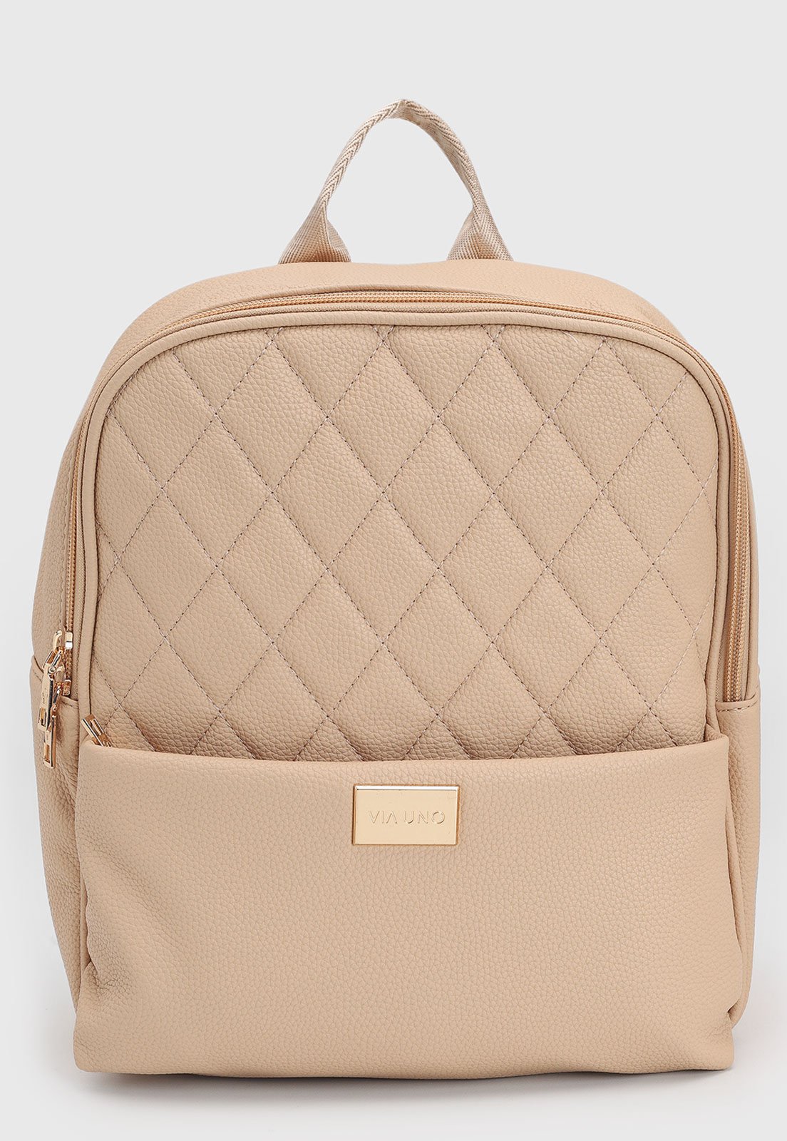 Mochila Feminina VIA UNO Matelassê Nude