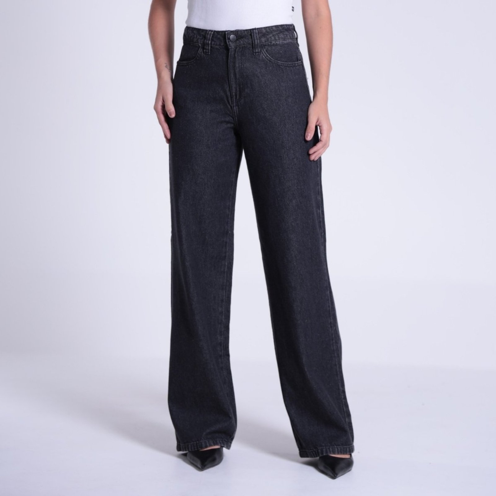 Calça Jeans Wide Leg Black Feminino Revanche Filipinas