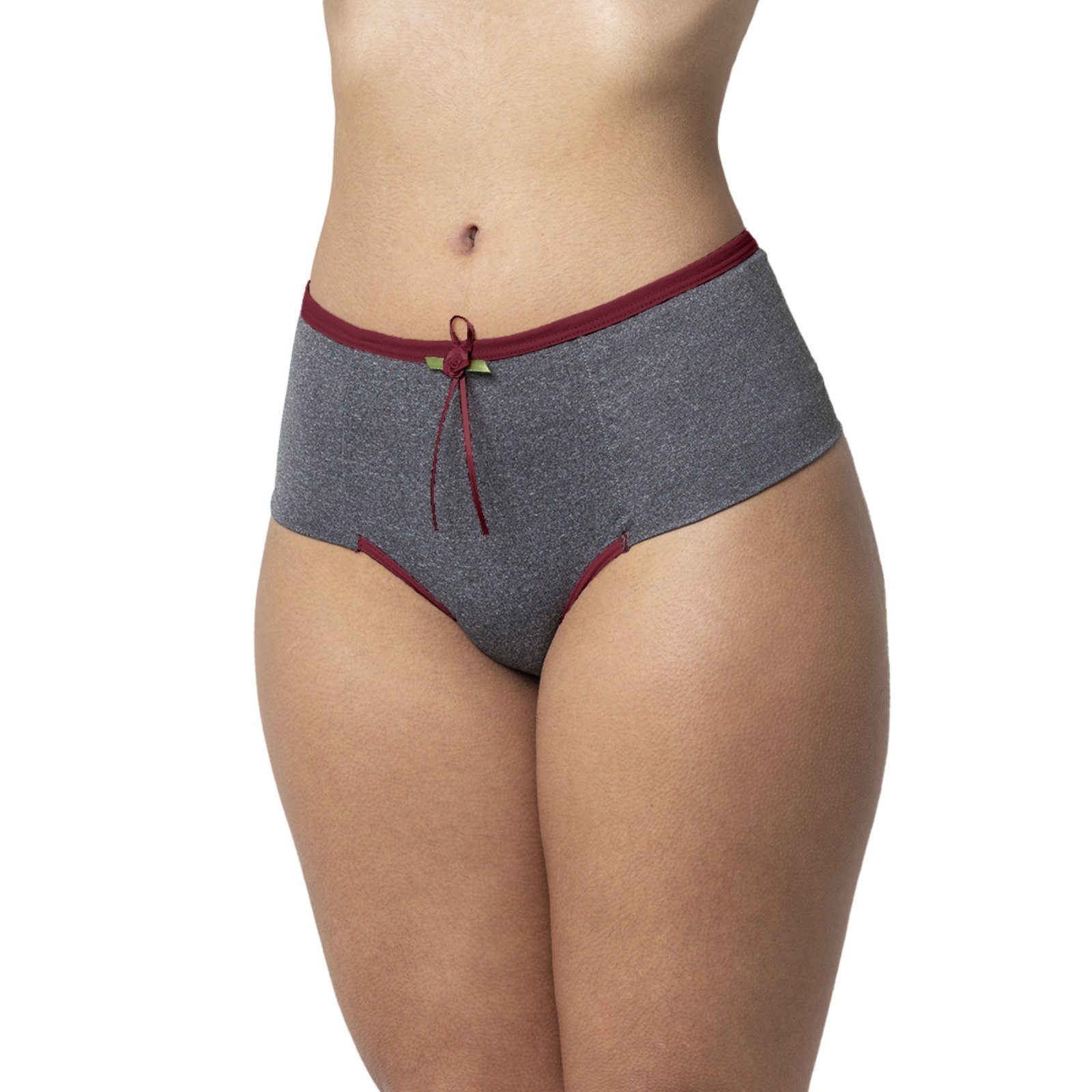 Calcinha Gabi Lingerie de Algodão Mescla Calça Modelagem Cintura Alta perfeita para o seu corpo Rubro