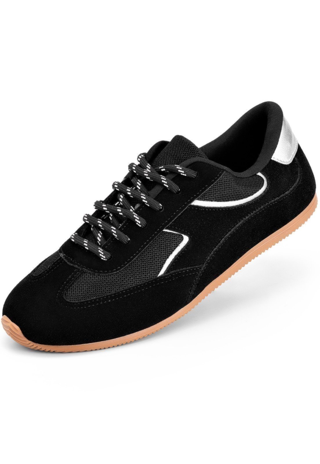 Tênis Feminino Lumiss Confortável Retrô Metalizado Blogueira Preto
