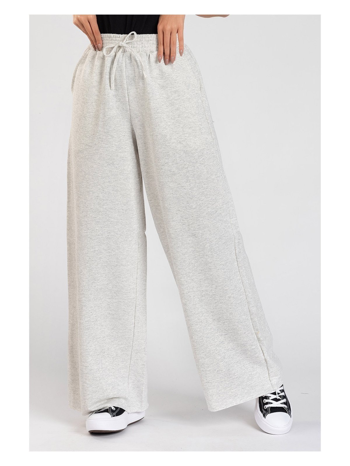 Calça Moletinho Wide Leg Mescla Banana