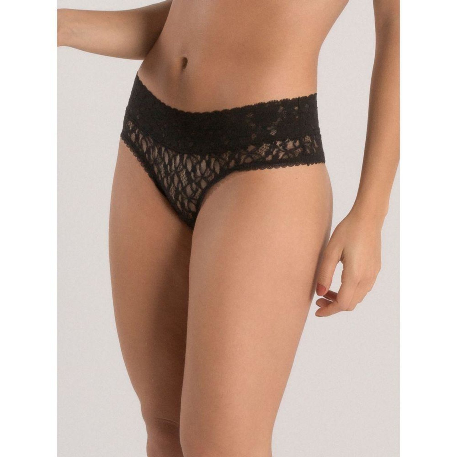Calcinha Caleçon Renda Sweet Lace Preto Preto